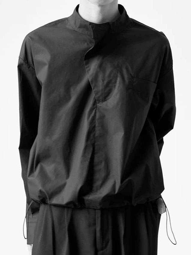 Winter Axis Minimal Stand-Collar Shirt