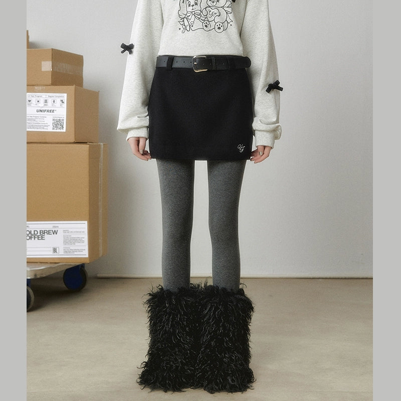 Mini jupe en laine