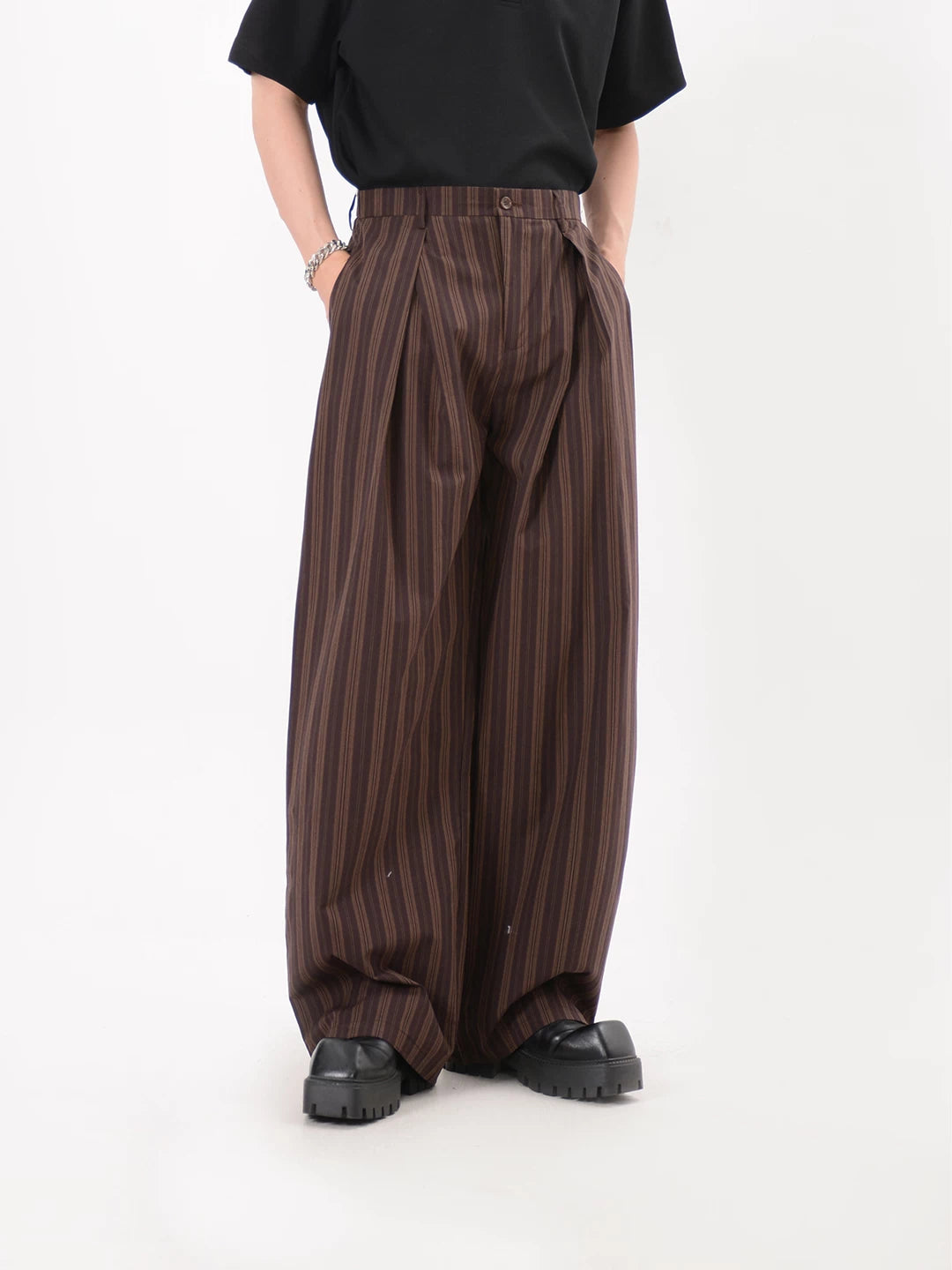 Cedar Pinstripe Volume Trousers