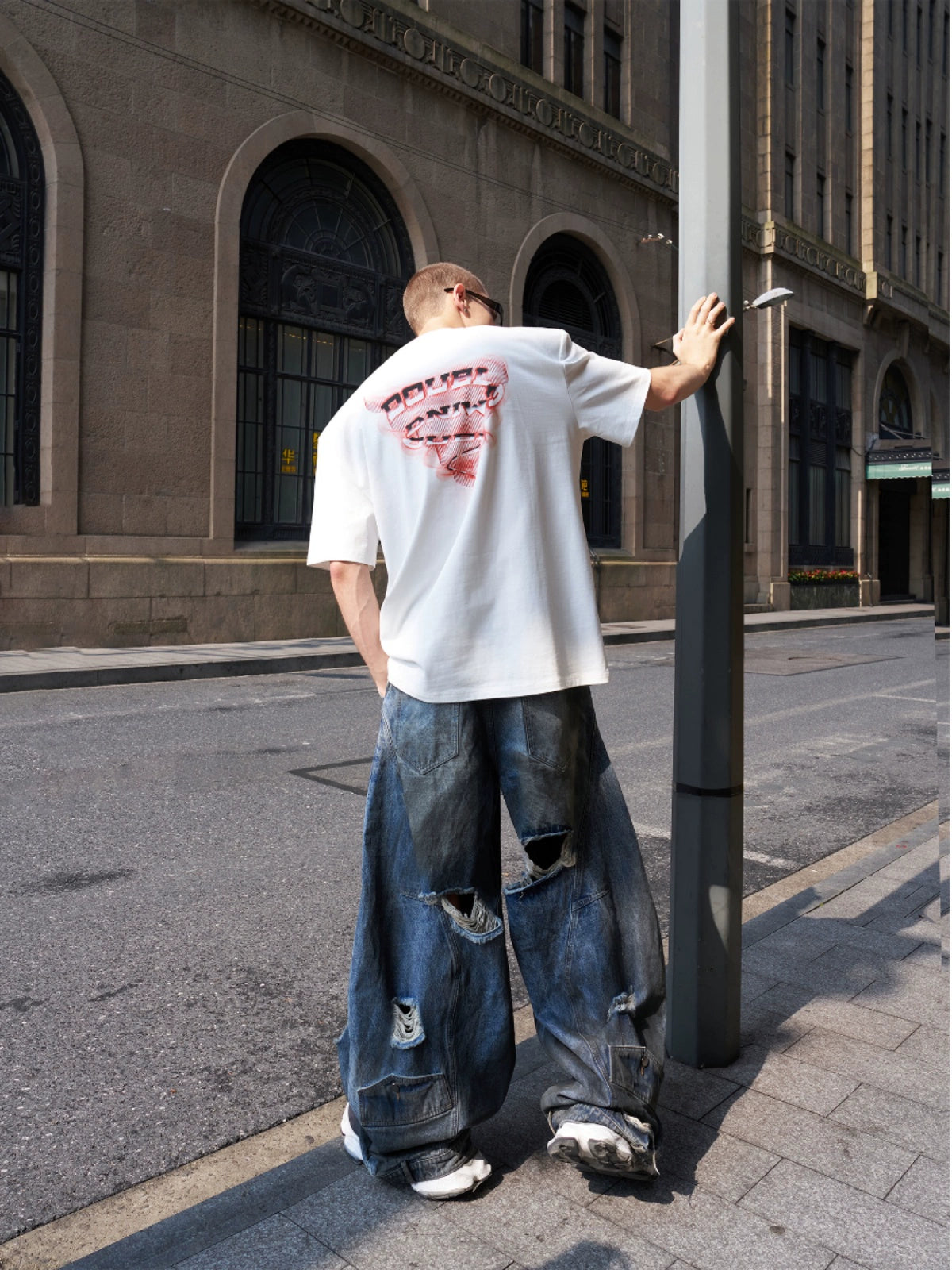 Shatterfade Ripped Wide Jeans