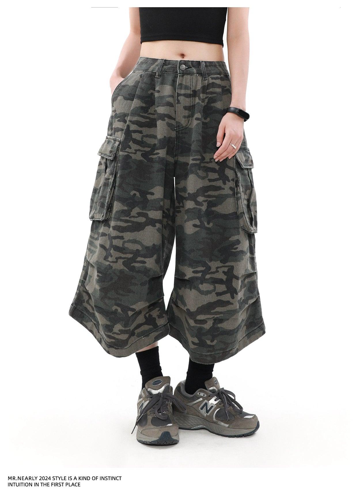 Mrnearly Camouflage Cargo Culottes - Unisexe Urban Streetwear Bottoms