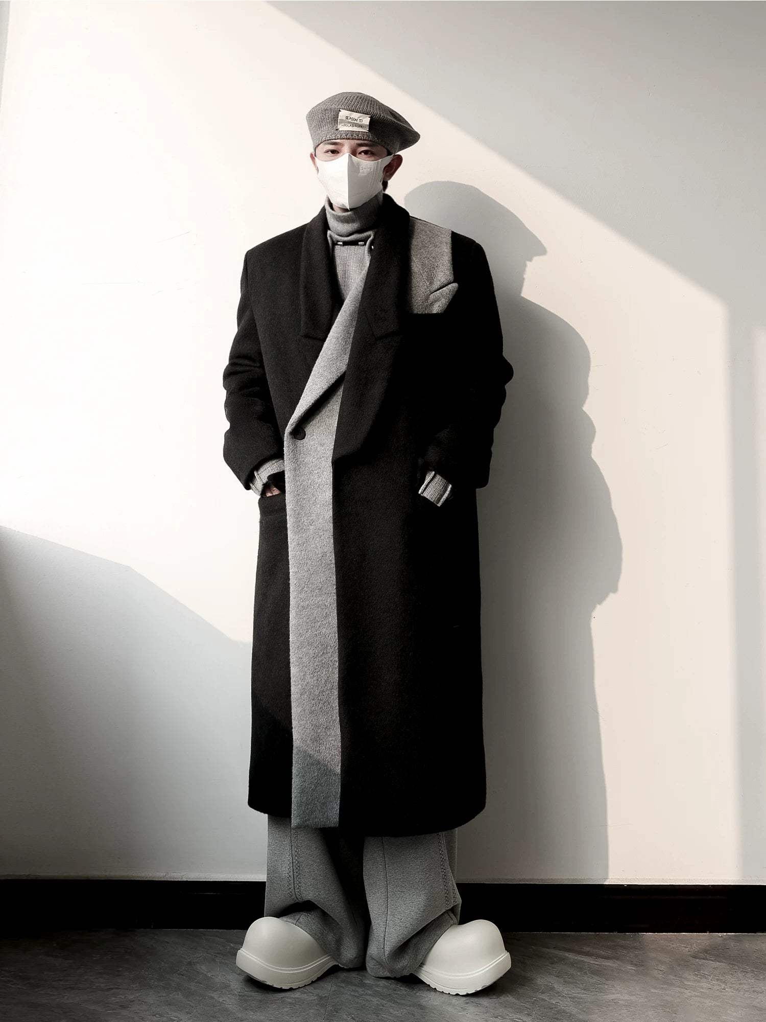 Obsidian Drift Cascading Panel Overcoat
