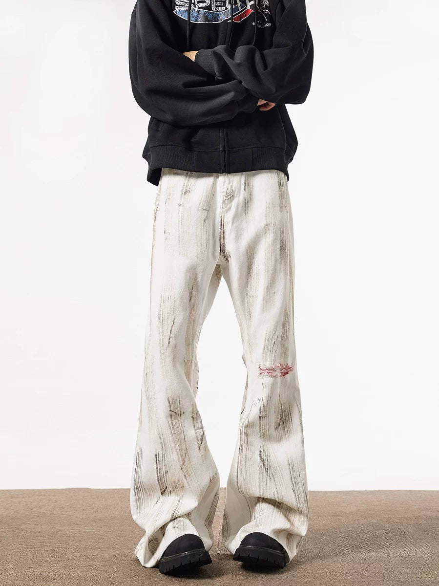 Lunar Brushstroke Wide-Leg Jeans