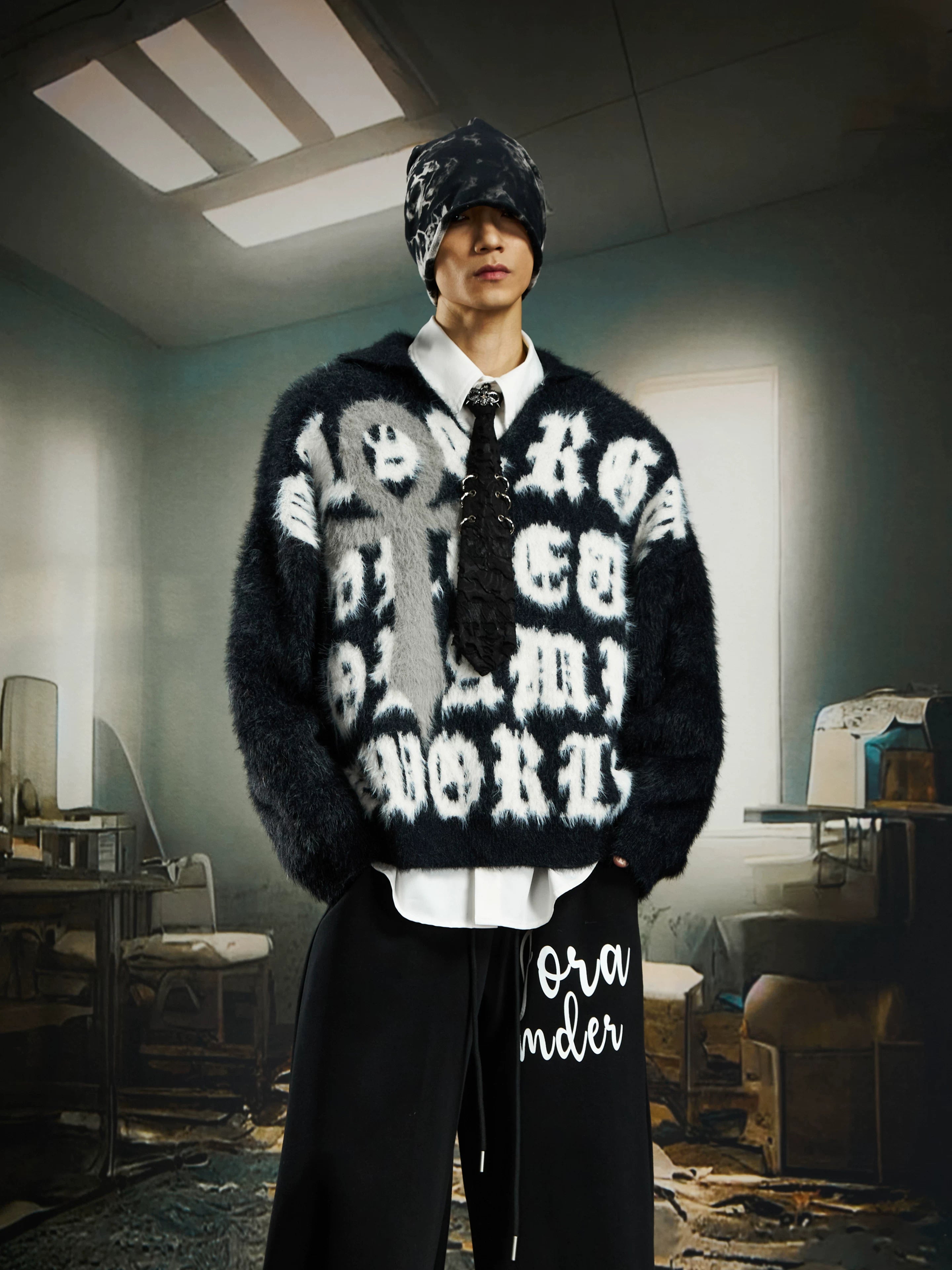 Abyss Gospel Fuzzy Cross Sweater