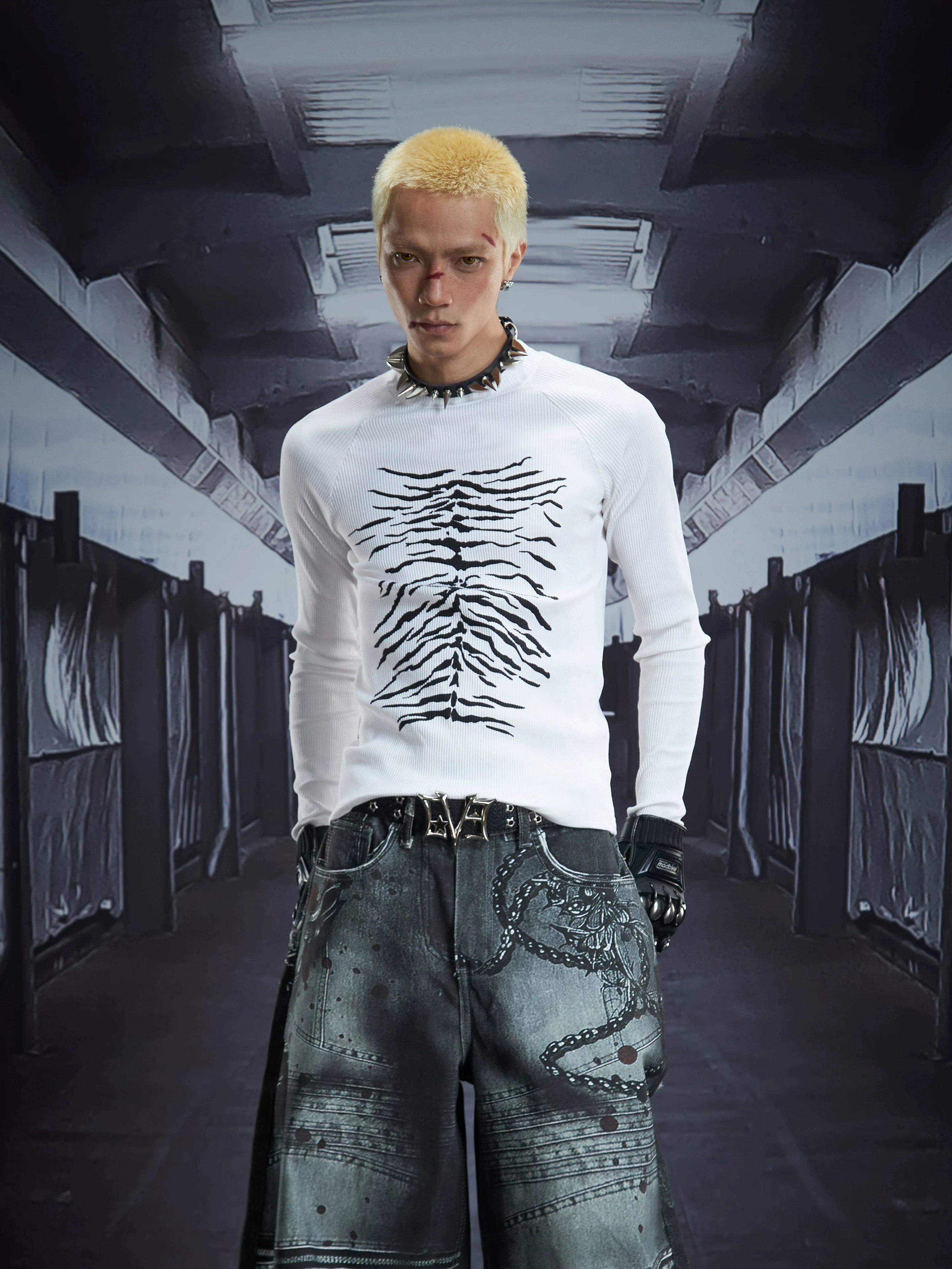Spinewave Distortion Ribbed Longsleeve