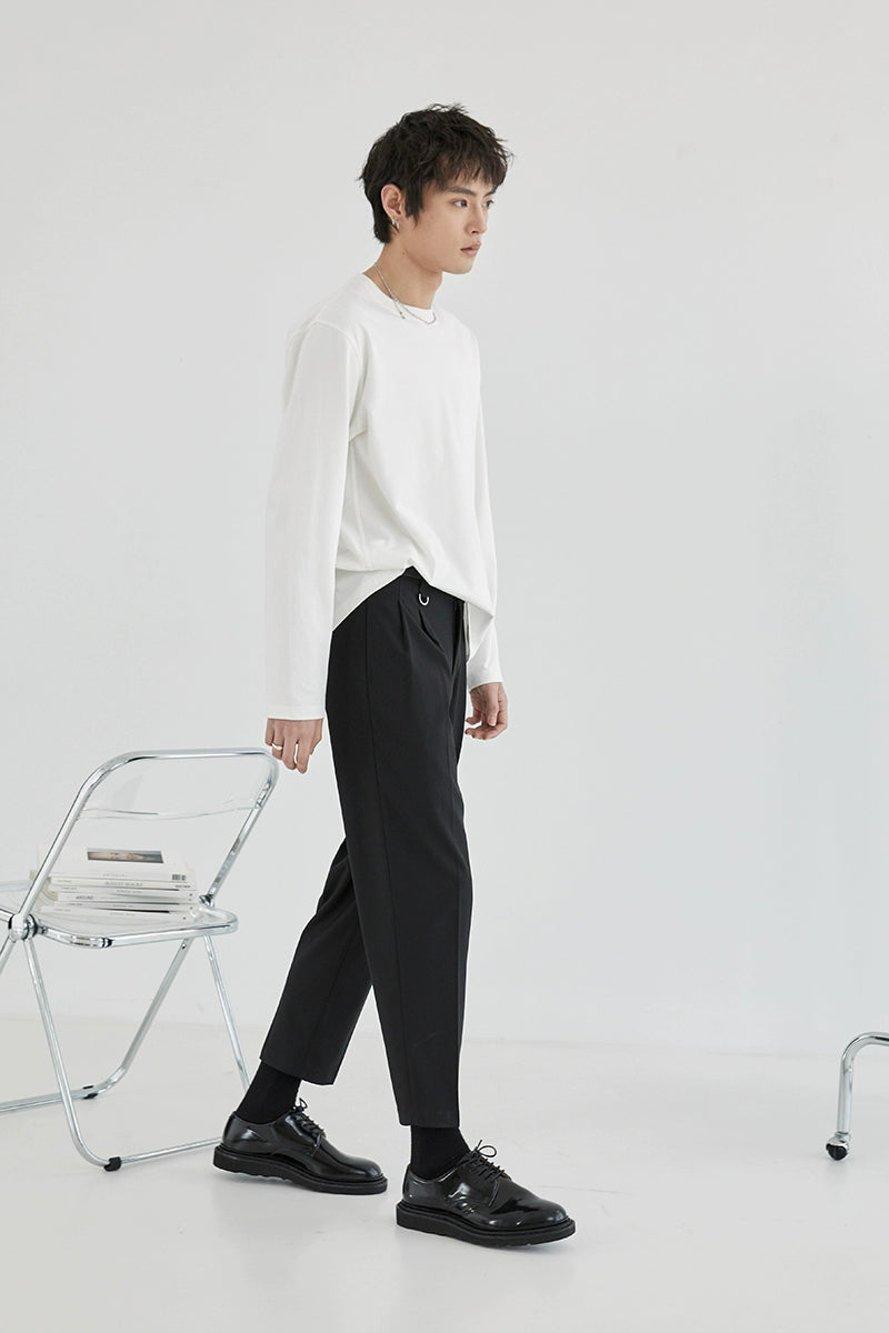 Pantalones de vestir de confort de doble plato