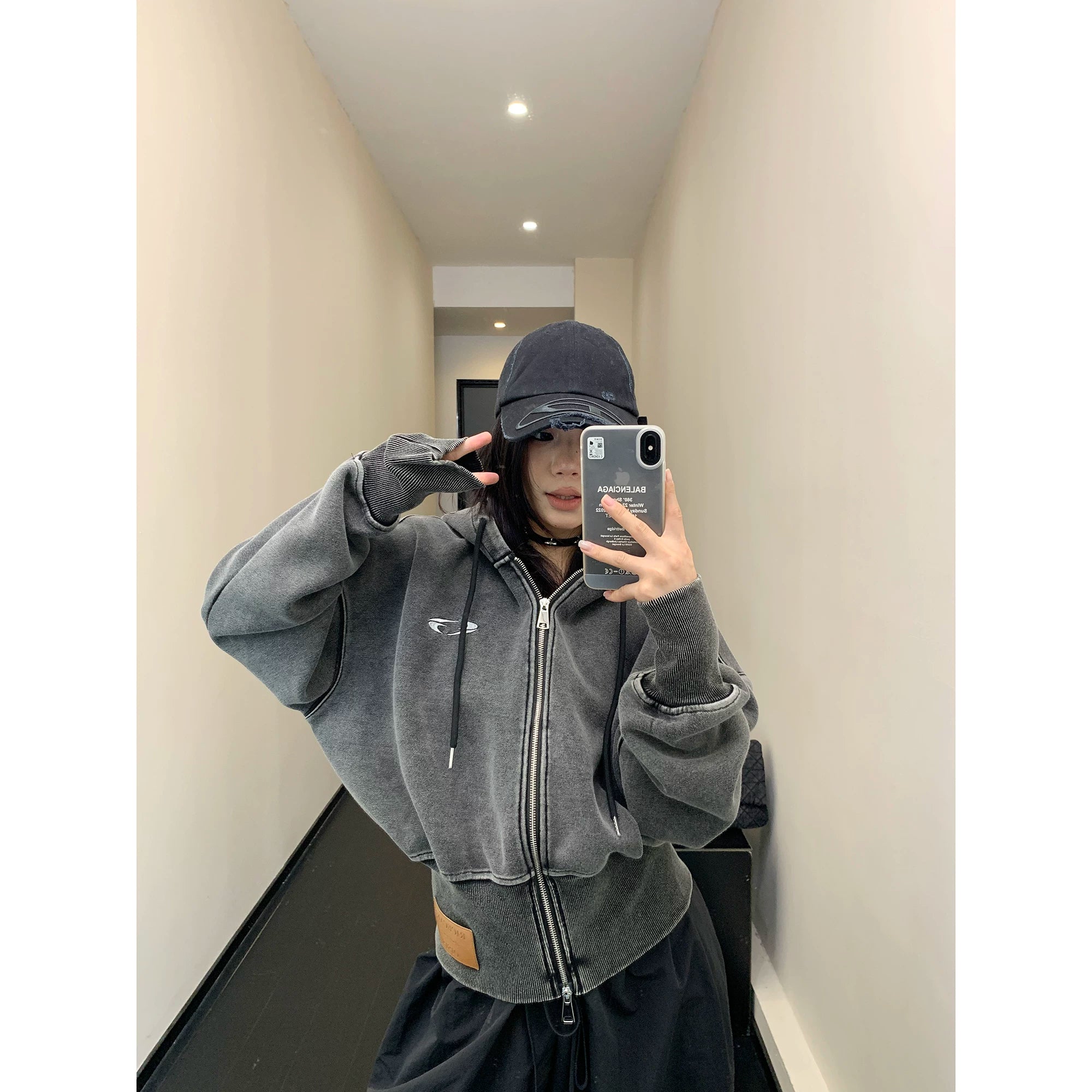 Graphite Orbit Zip Hoodie