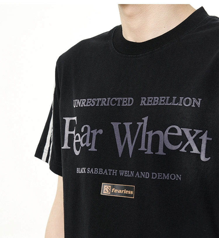 Sporty Sleeves Graphic Oversized T-Shirt