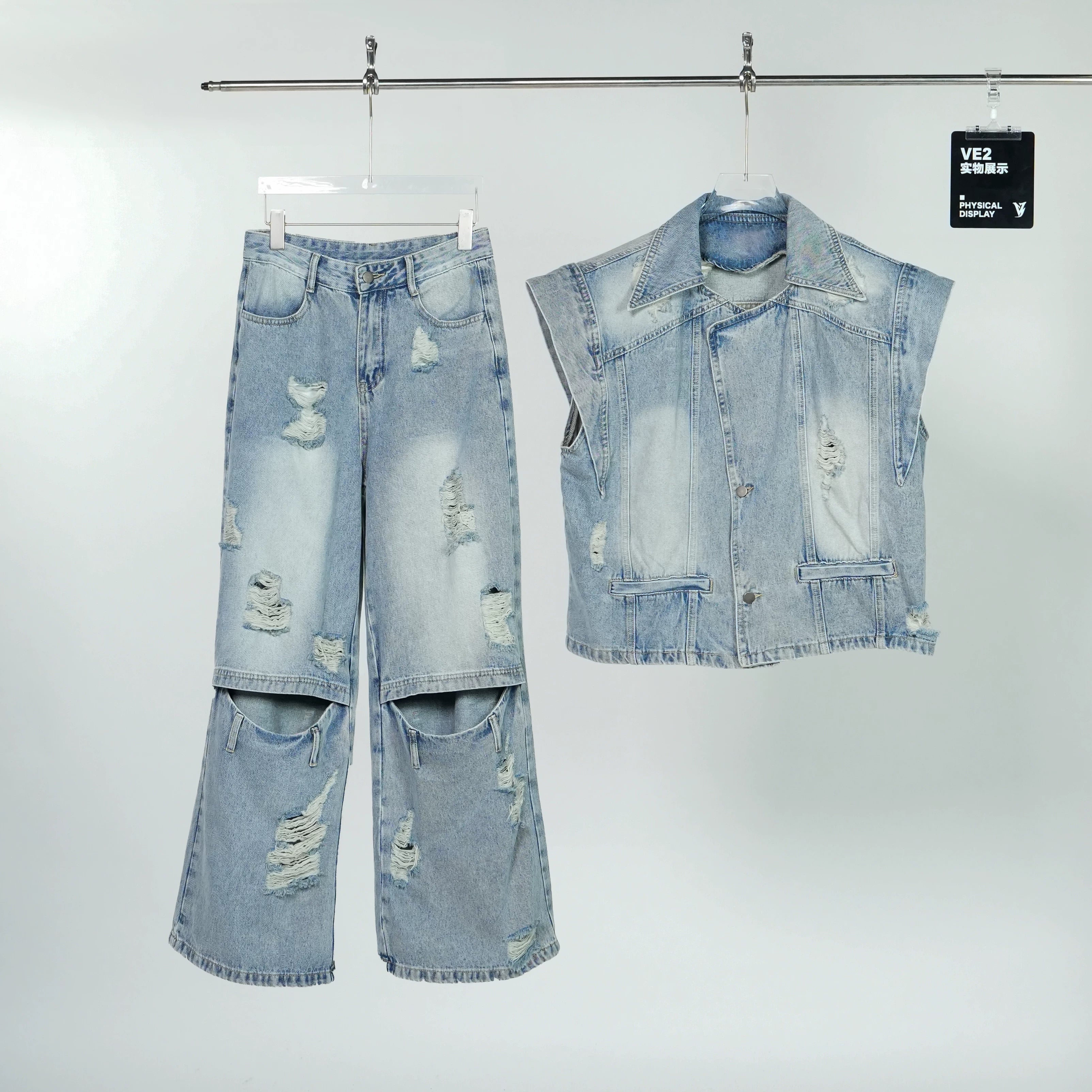 Glacier Shard Oversized Cutoff Denim Vest