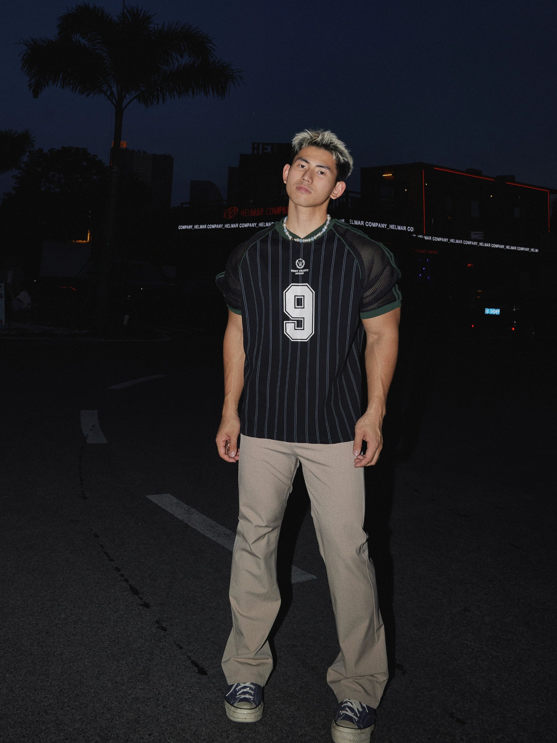 Vintage Pinstripe Baseball Jersey Shirt