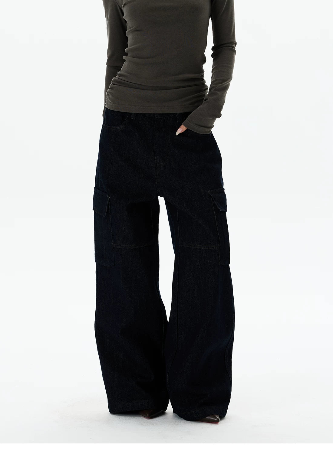 Midnight Cargo Balloon Jeans