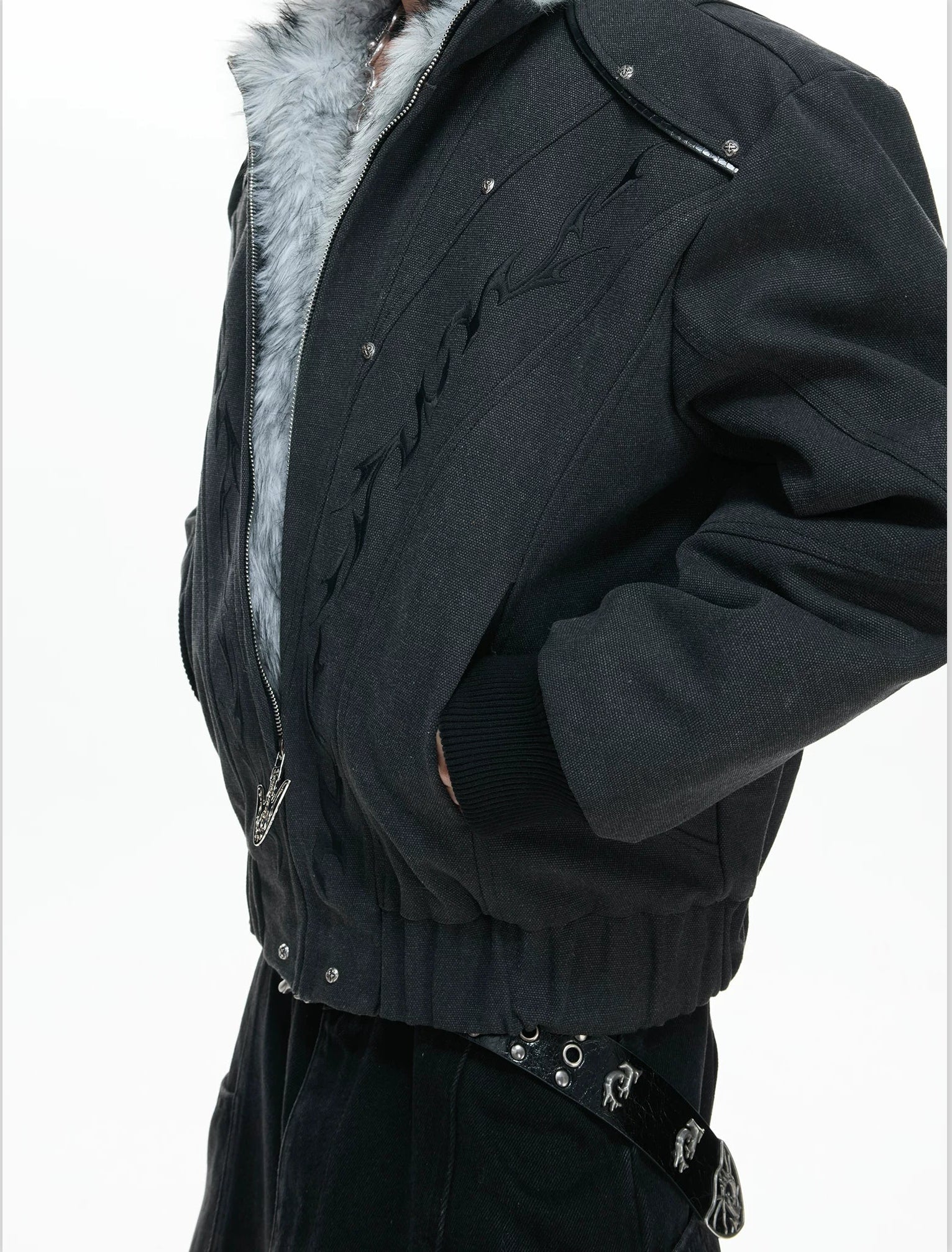 Frostline Crest Faux-Fur Bomber