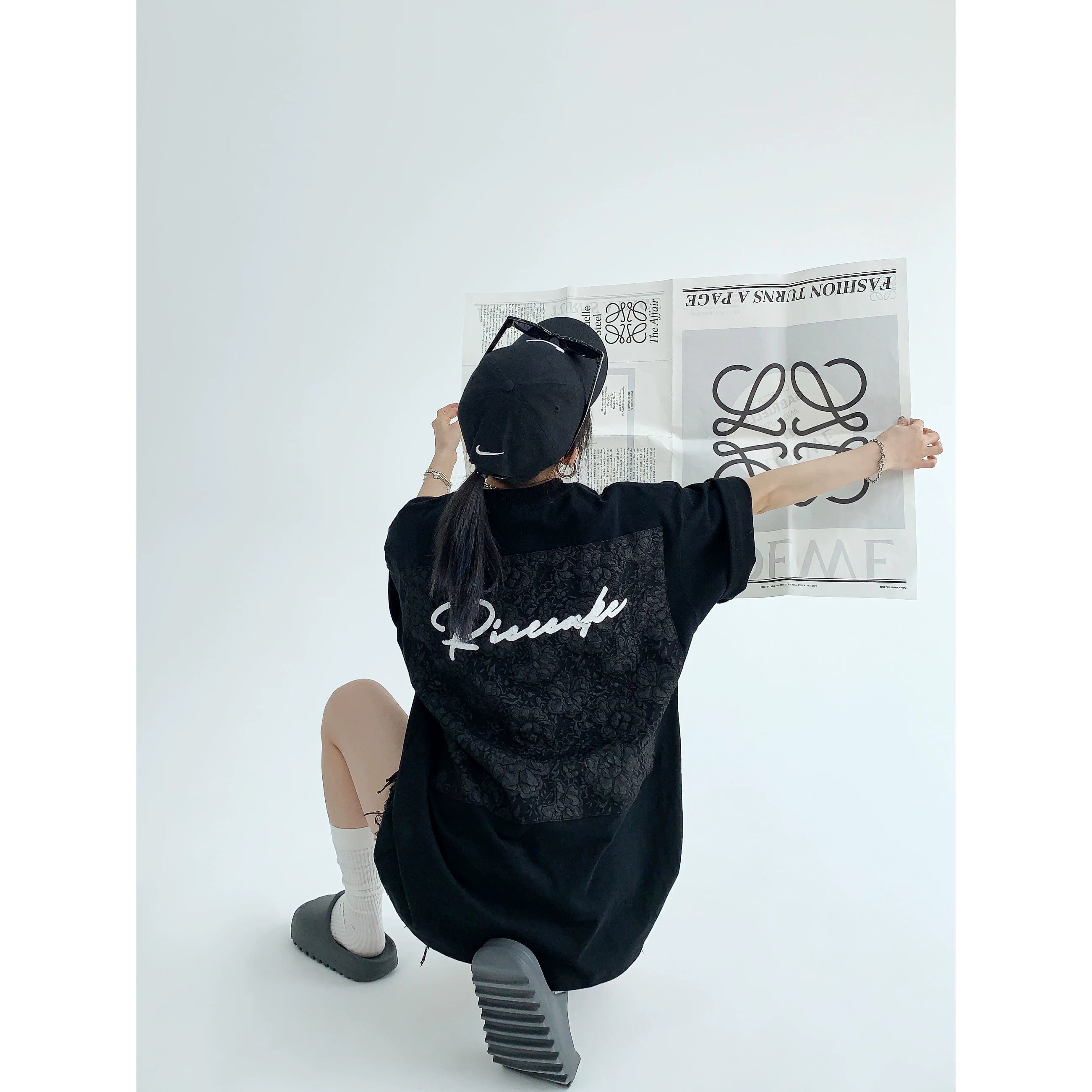 Midnight Lace Script Tee