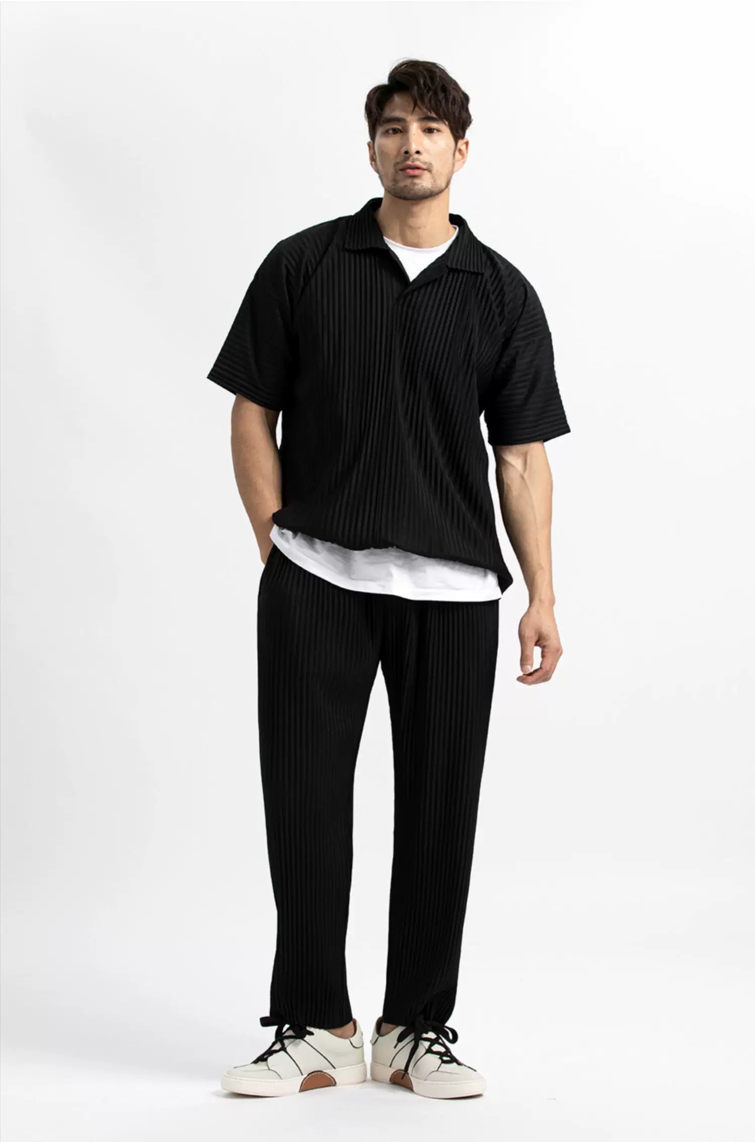 Frostline Pleated Straight-Leg Trousers
