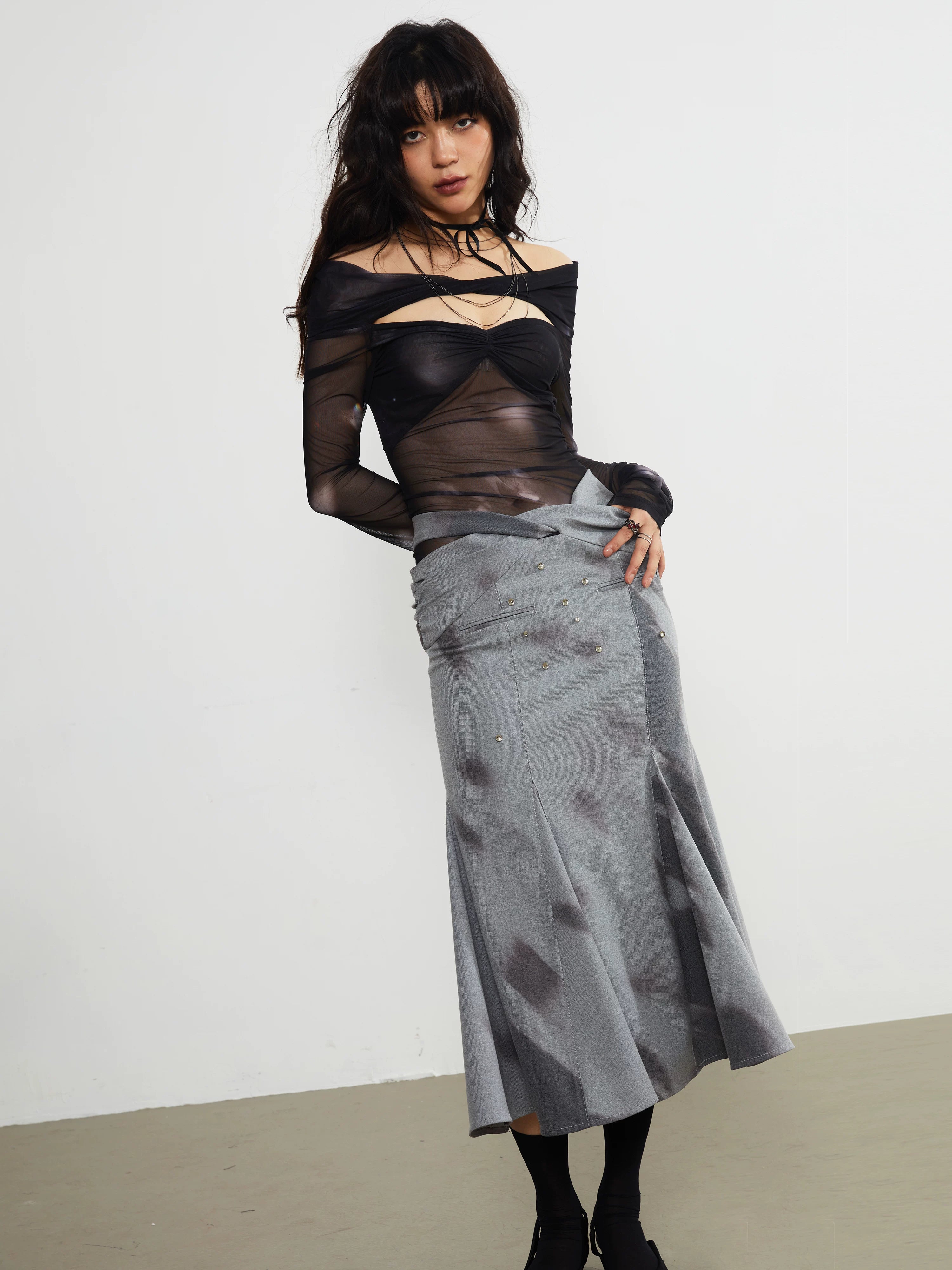 Misttwist Embellished Midi Skirt