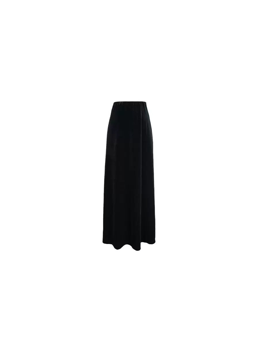 Velvet A-Line Maxi Skirt