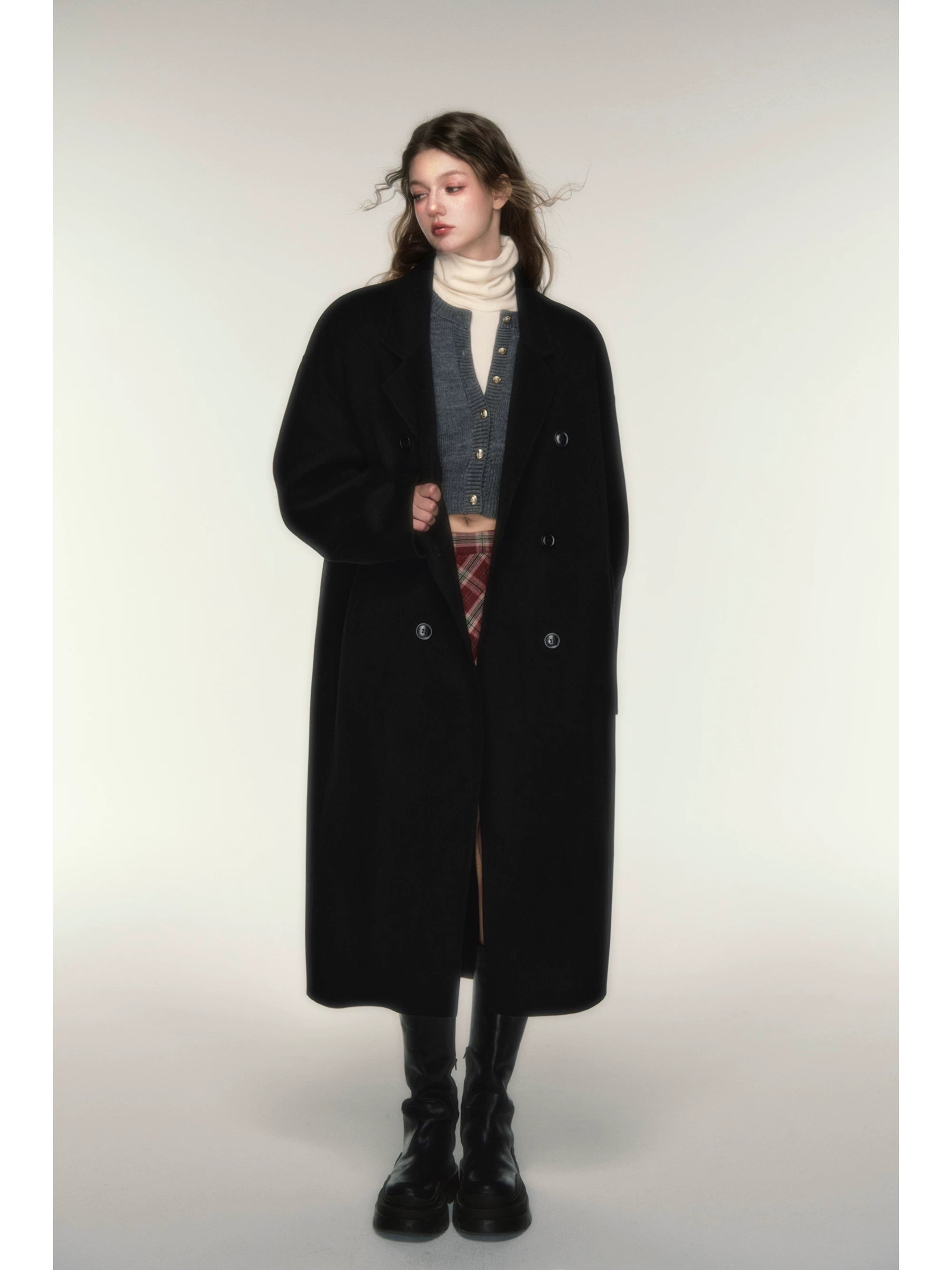 Metro Classic Double‑Breasted Wool Coat