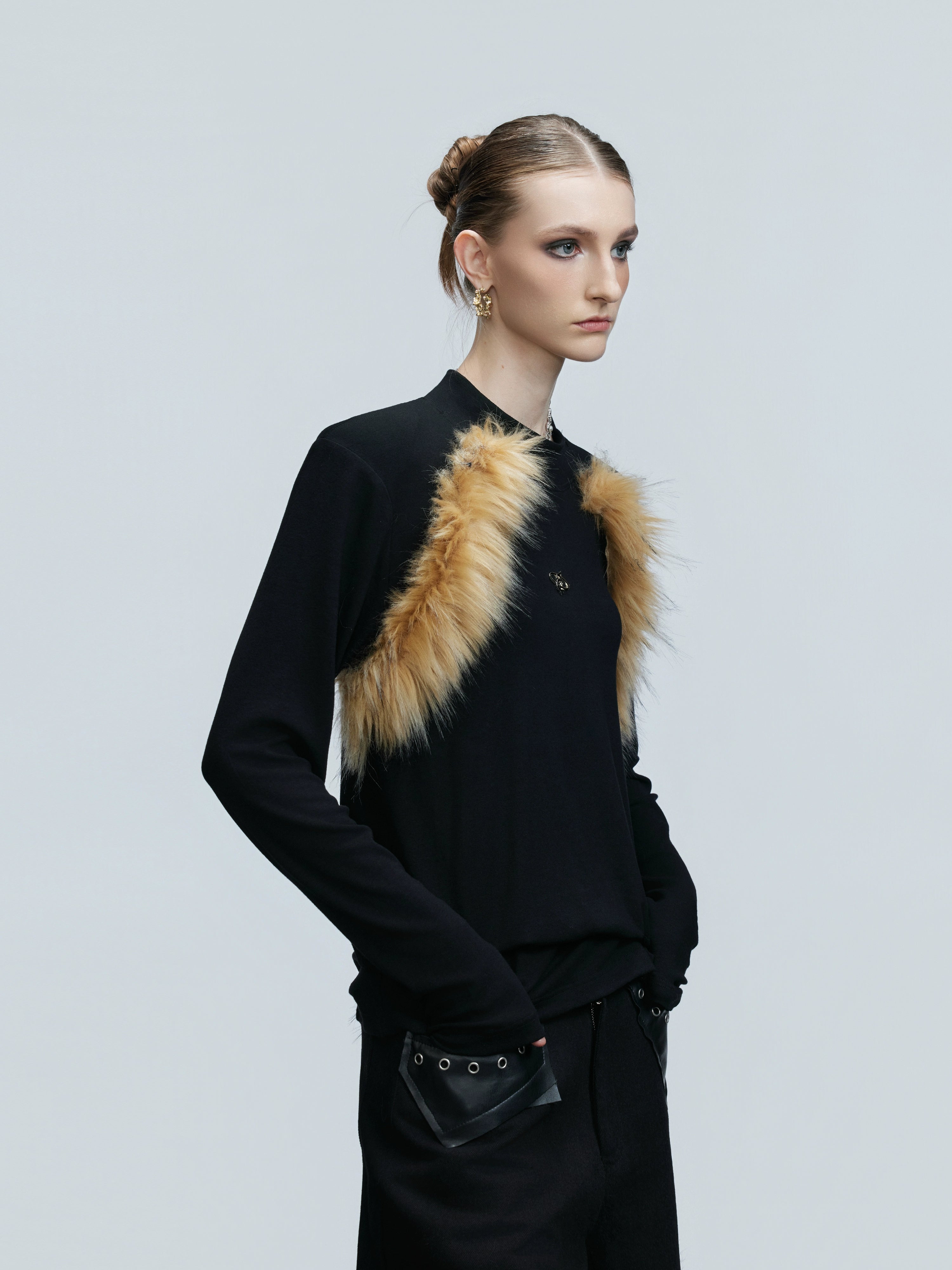 Amber Fang Contrast Fur Sweater