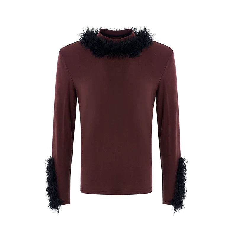 Feather-Trim Sweatshirt
