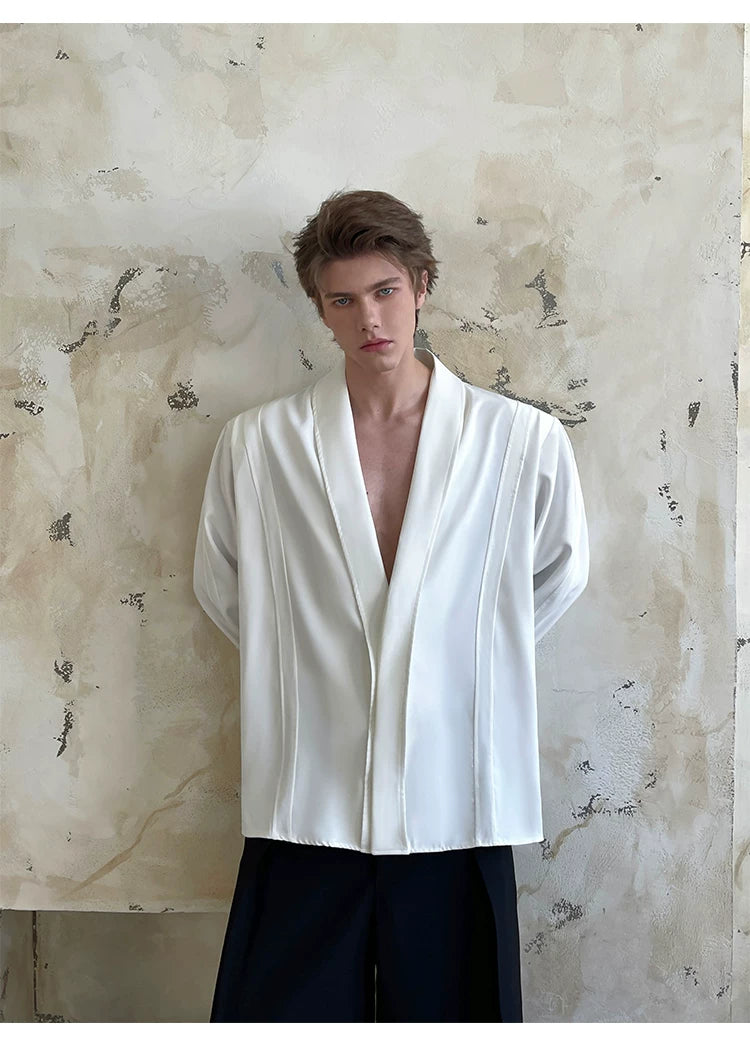 Ivory Muse Deep Drape Shirt