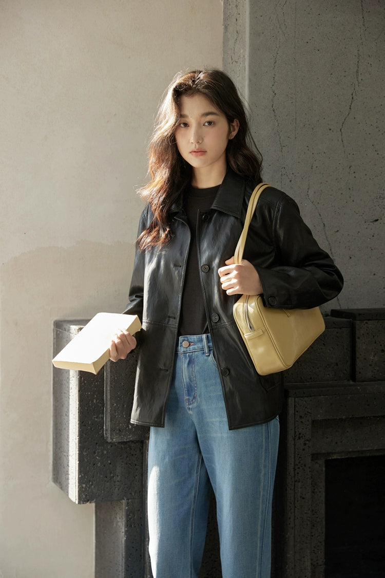 Vintage Short Leather Jacket