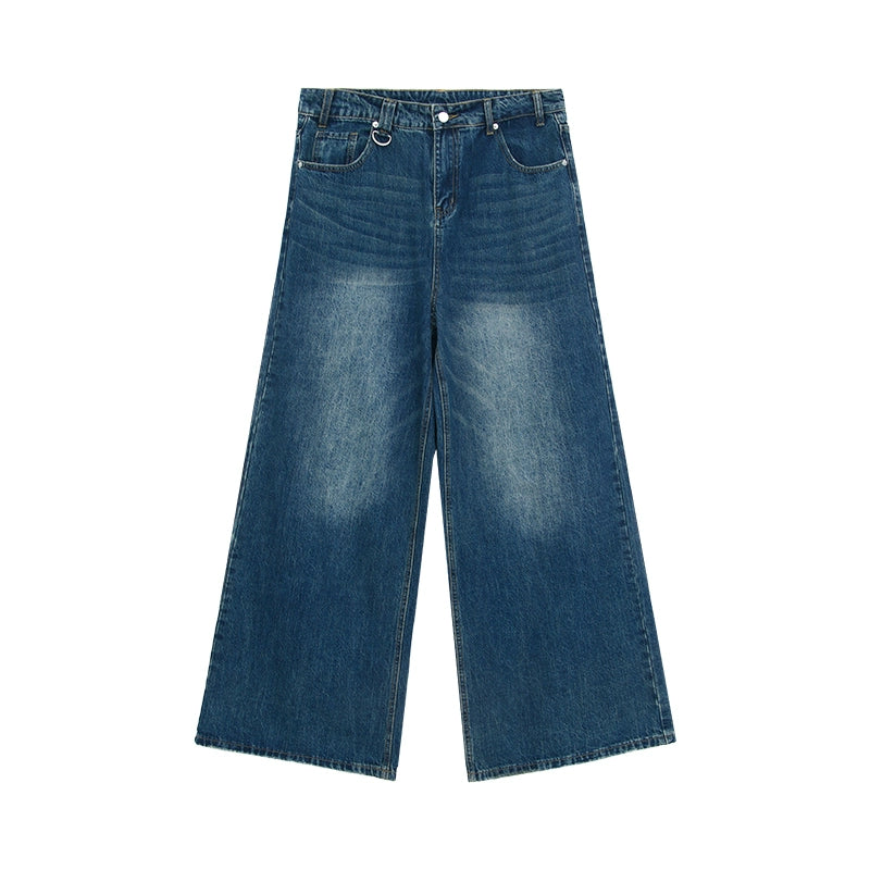 Straight-Wide-Leg Wash Jeans