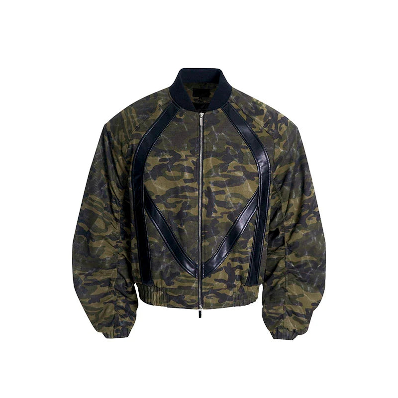 Camo Patchwork Jacket and Wide-Leg Cargo Setup