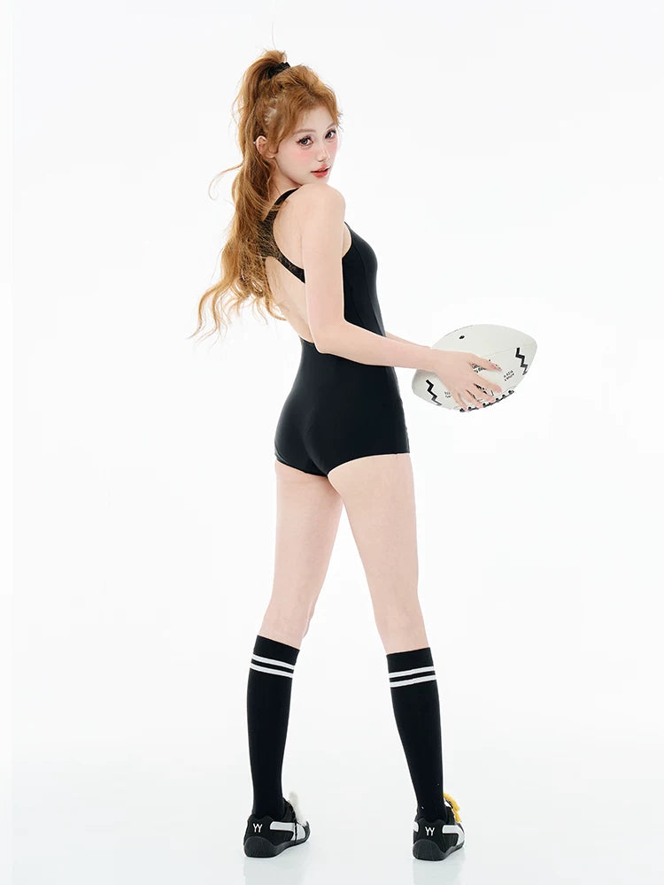 Midnight Varsity Court Sport Swim Romper
