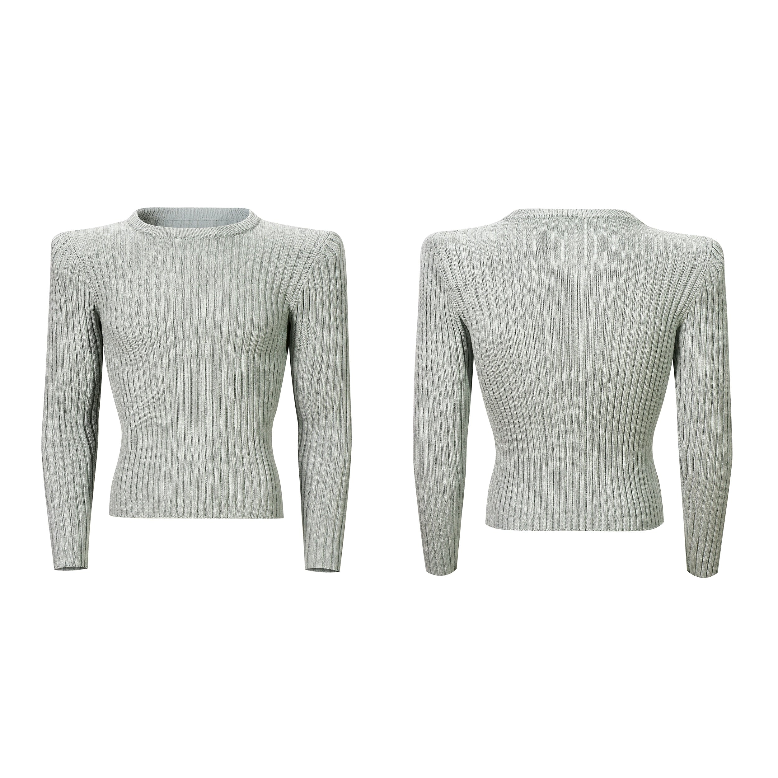 Vertical Ribbed Knit Sweater