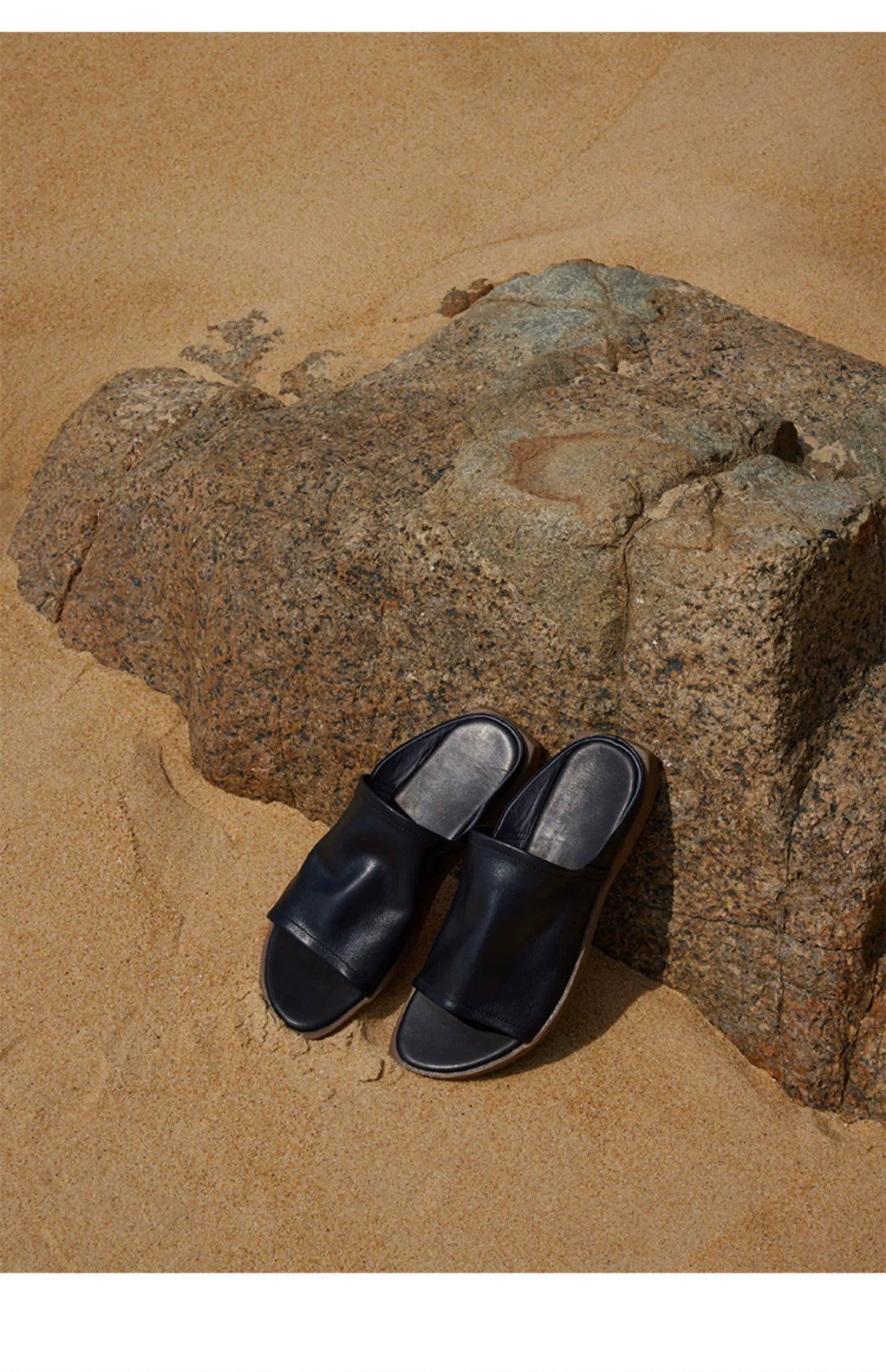 Square-Toe Slide Sandals