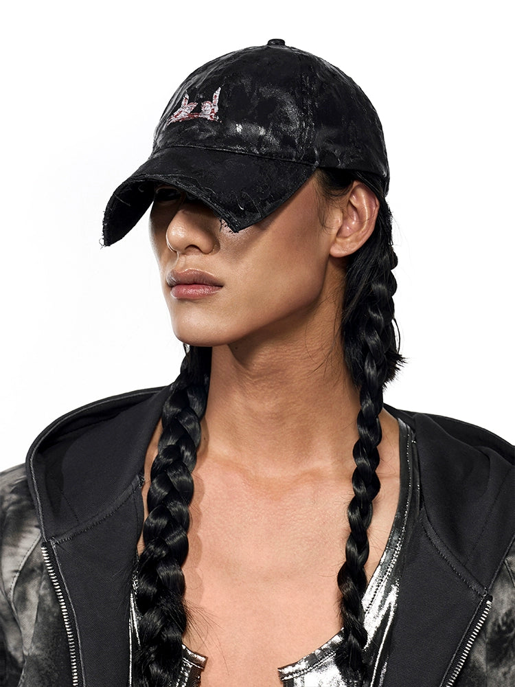 Black Graphic Baseball Cap