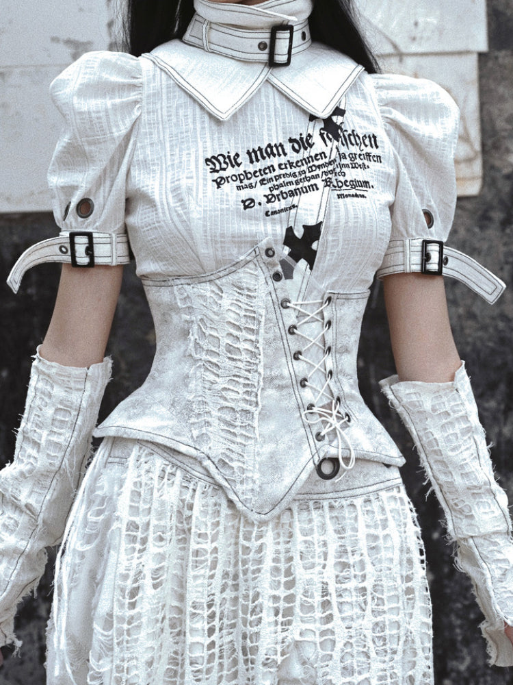 Corsé de Lace-Up White Lace-Up