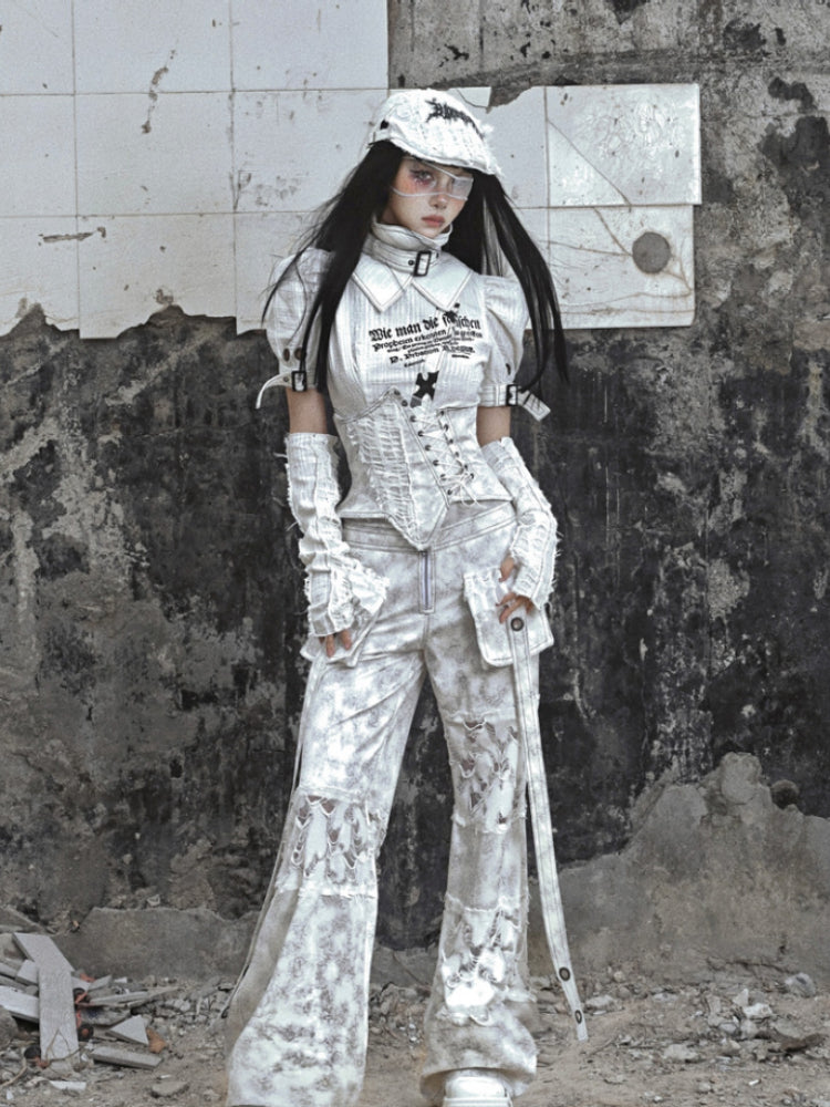 Corsé de Lace-Up White Lace-Up