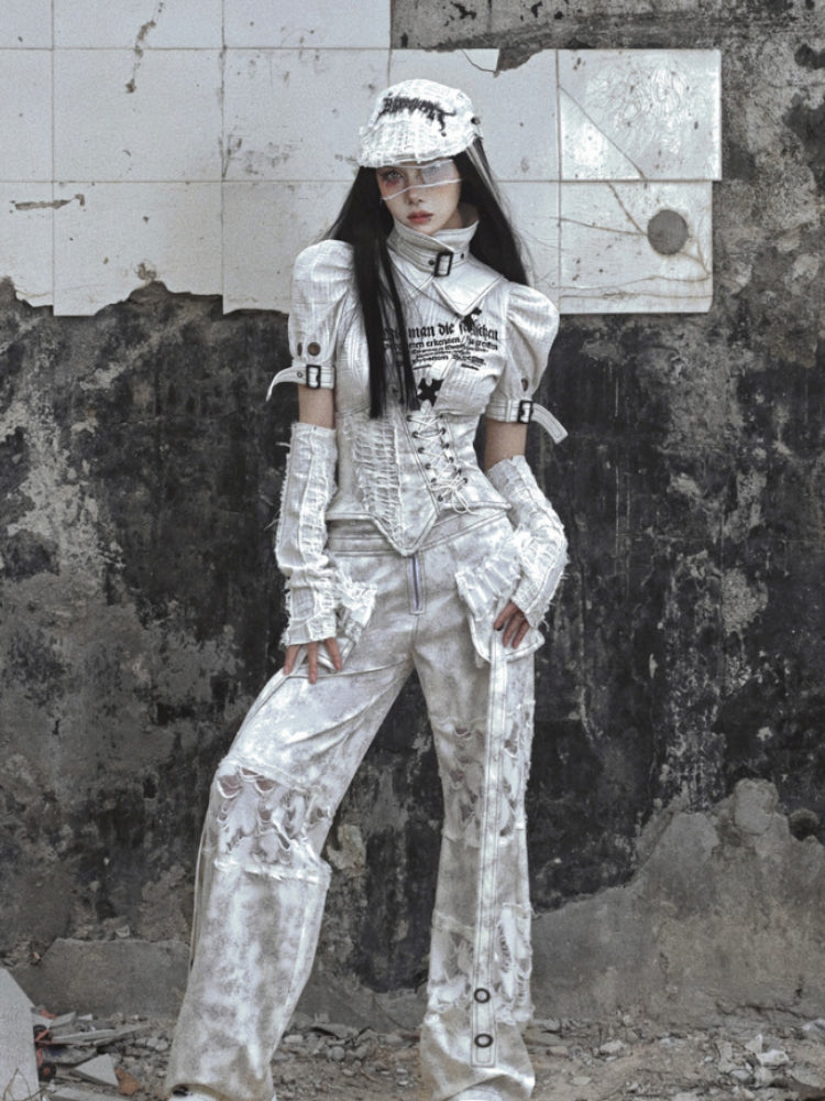 Corsé de Lace-Up White Lace-Up