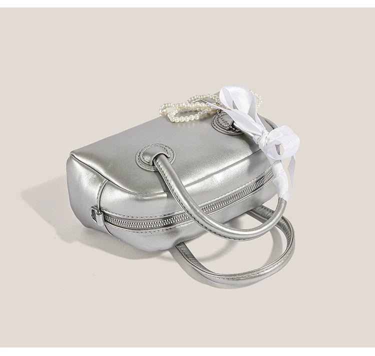 Moonlit Pearl Bow Mini Satchel