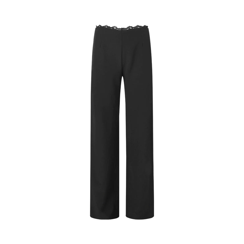 Moonlit Lace-Waist Wide-Leg Pants