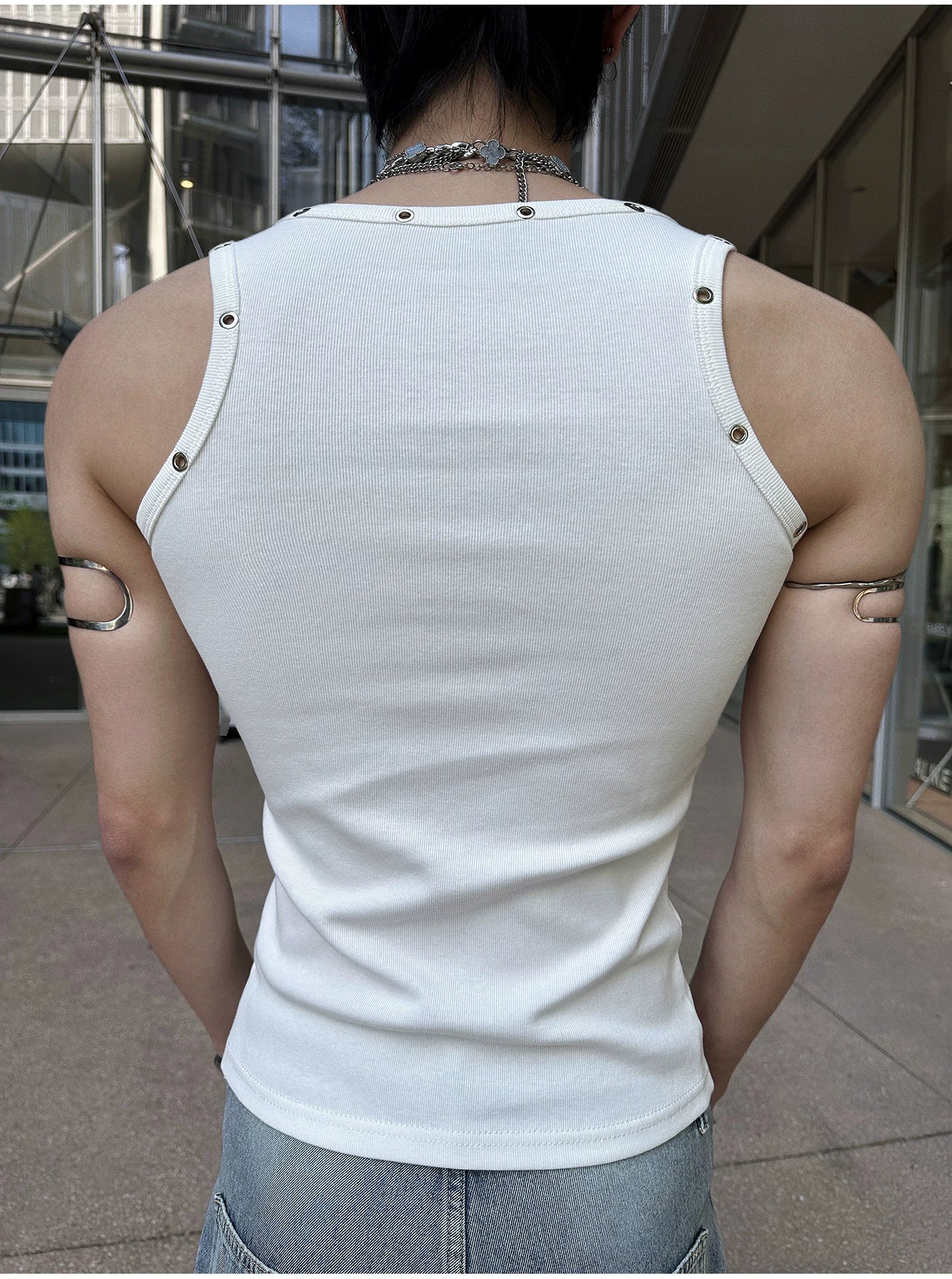 Nightlock Rivet Lace-Up Tank Top