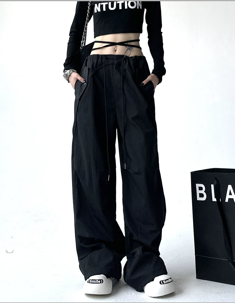 Utility Pocket Wide-Leg Trousers - chiclara
