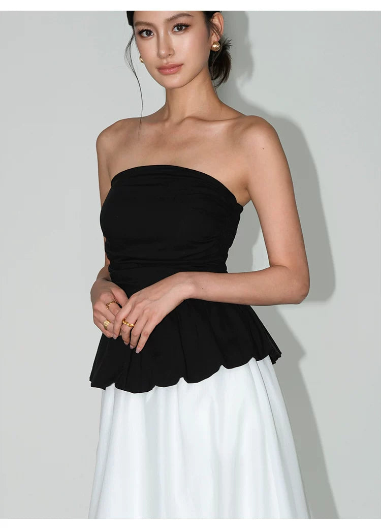 Whisper Peplum Ruched Bandeau Top
