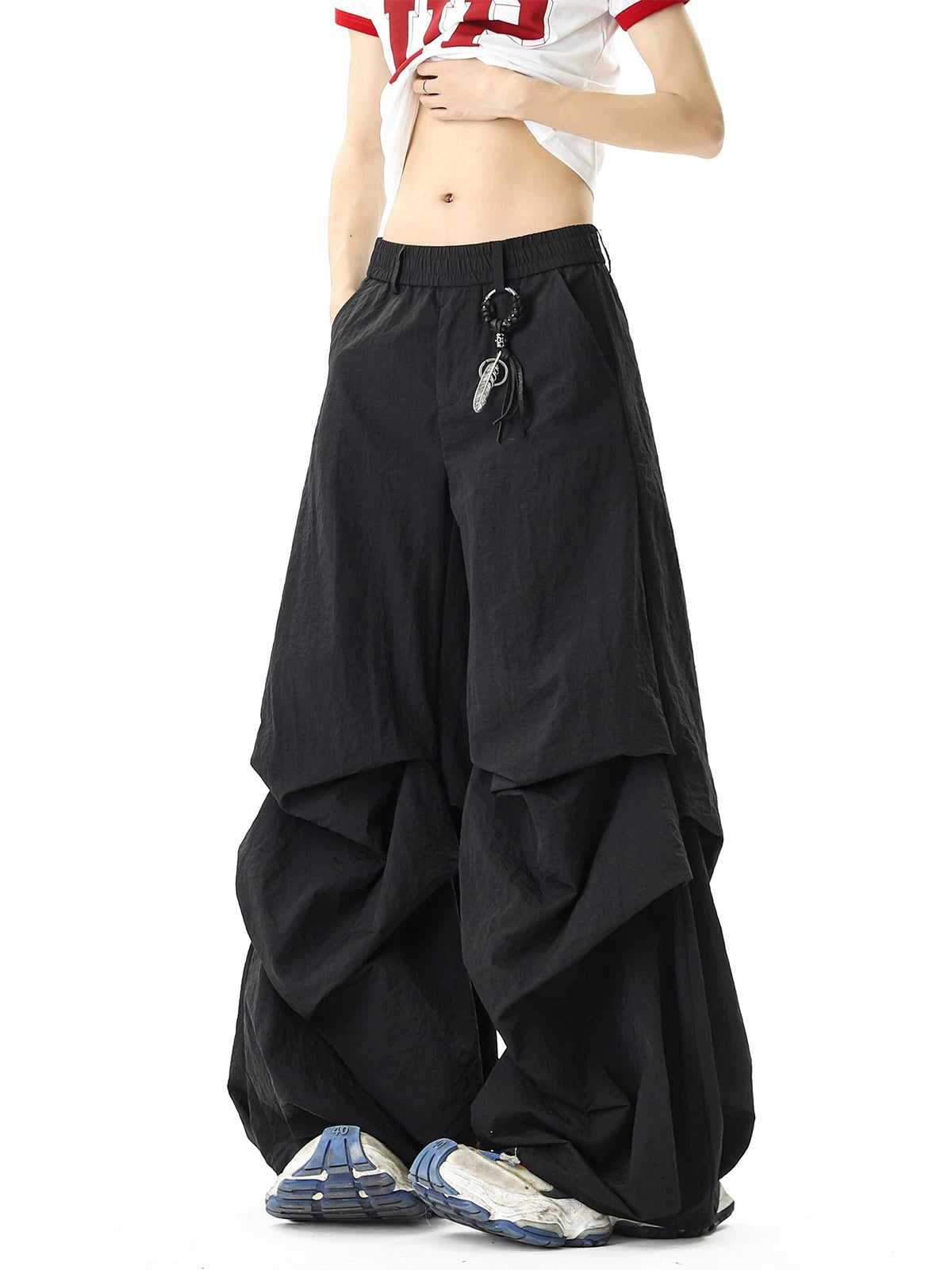 Obsidian Drape Parachute Skirt-Pants
