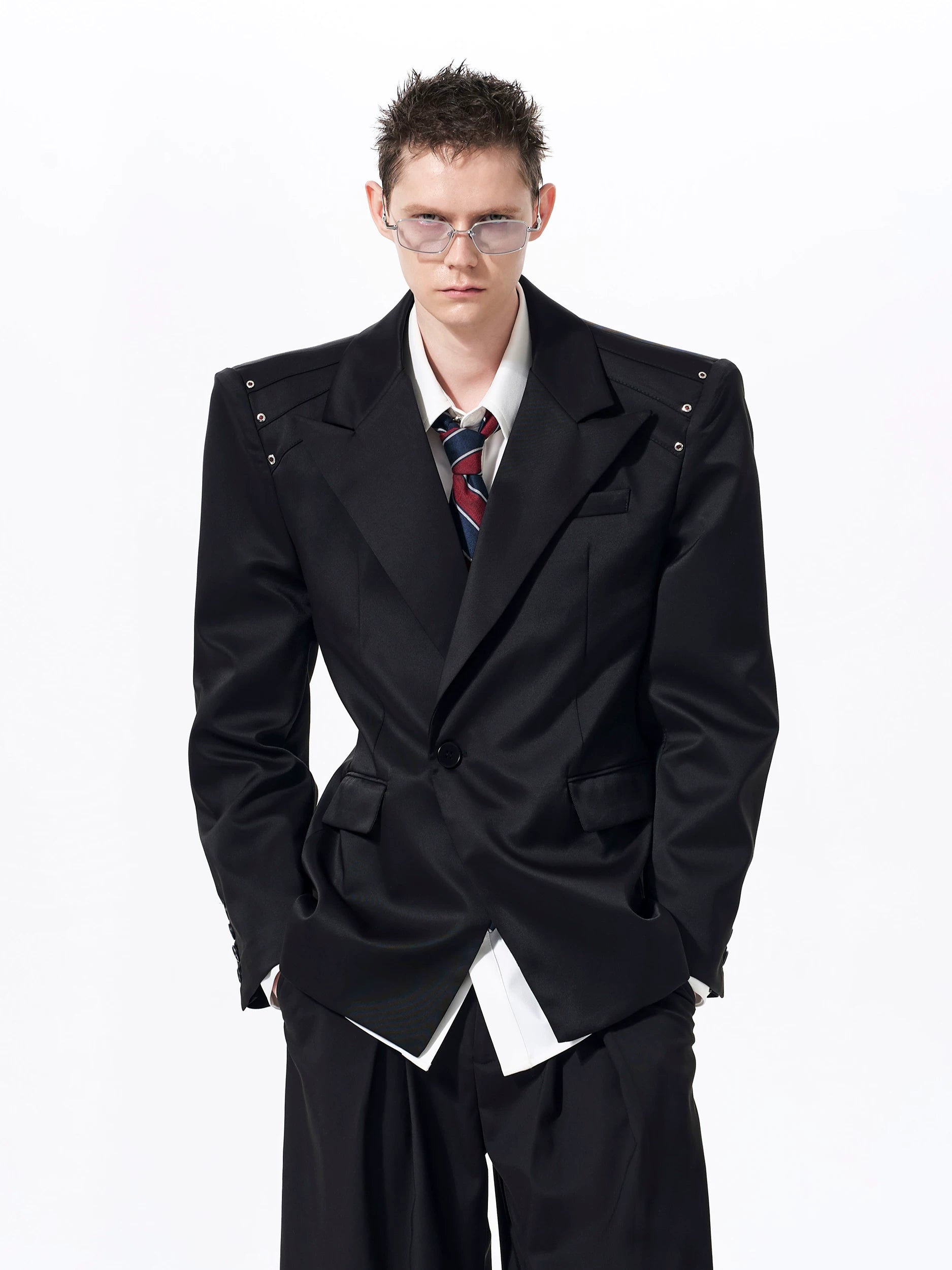 Rivet Crest Structured Blazer