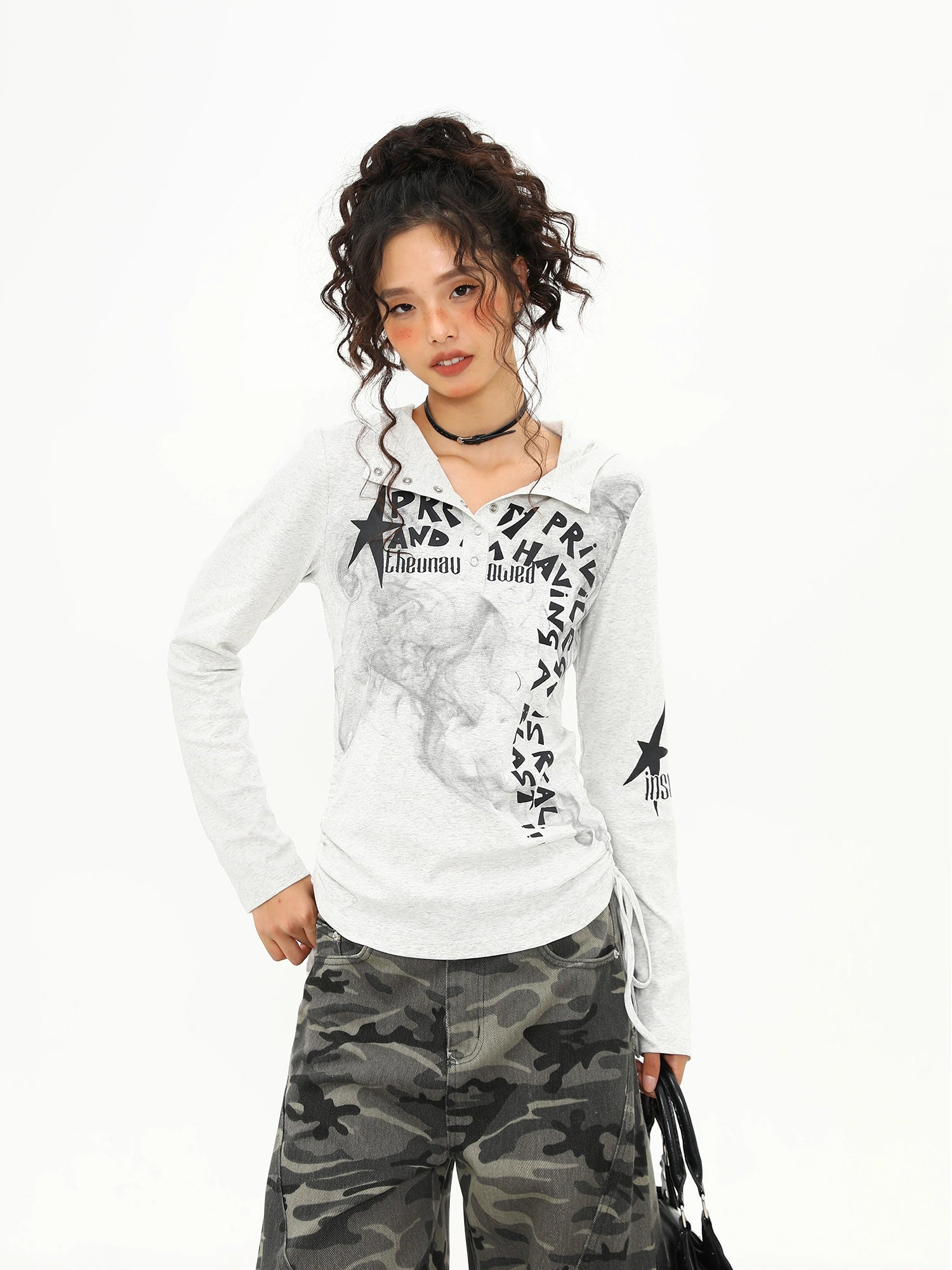 Starlit Smoke Graphic Hoodie Tee