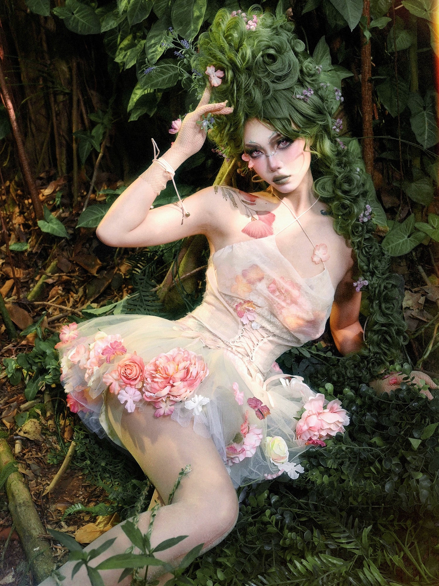 Artificial Flower Chiffon Camisole