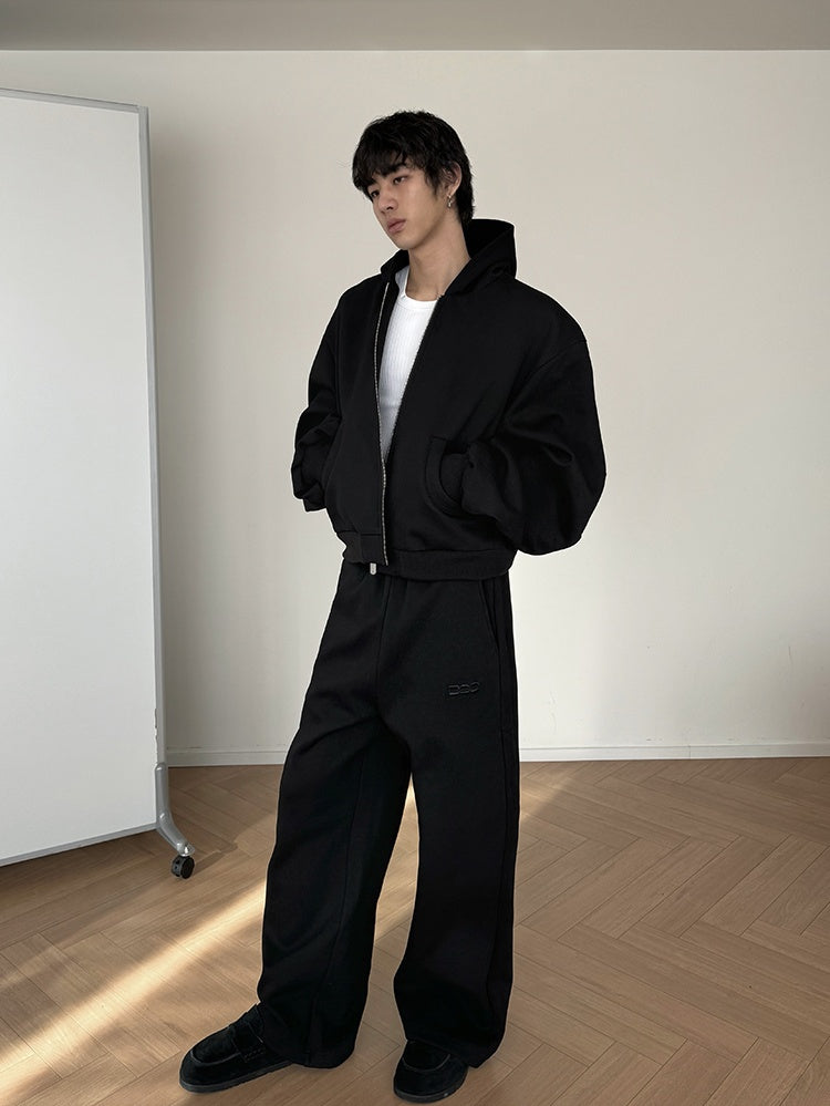 Heavyweight Boxy Hoodie and Wide-Leg Sweatpants Setup