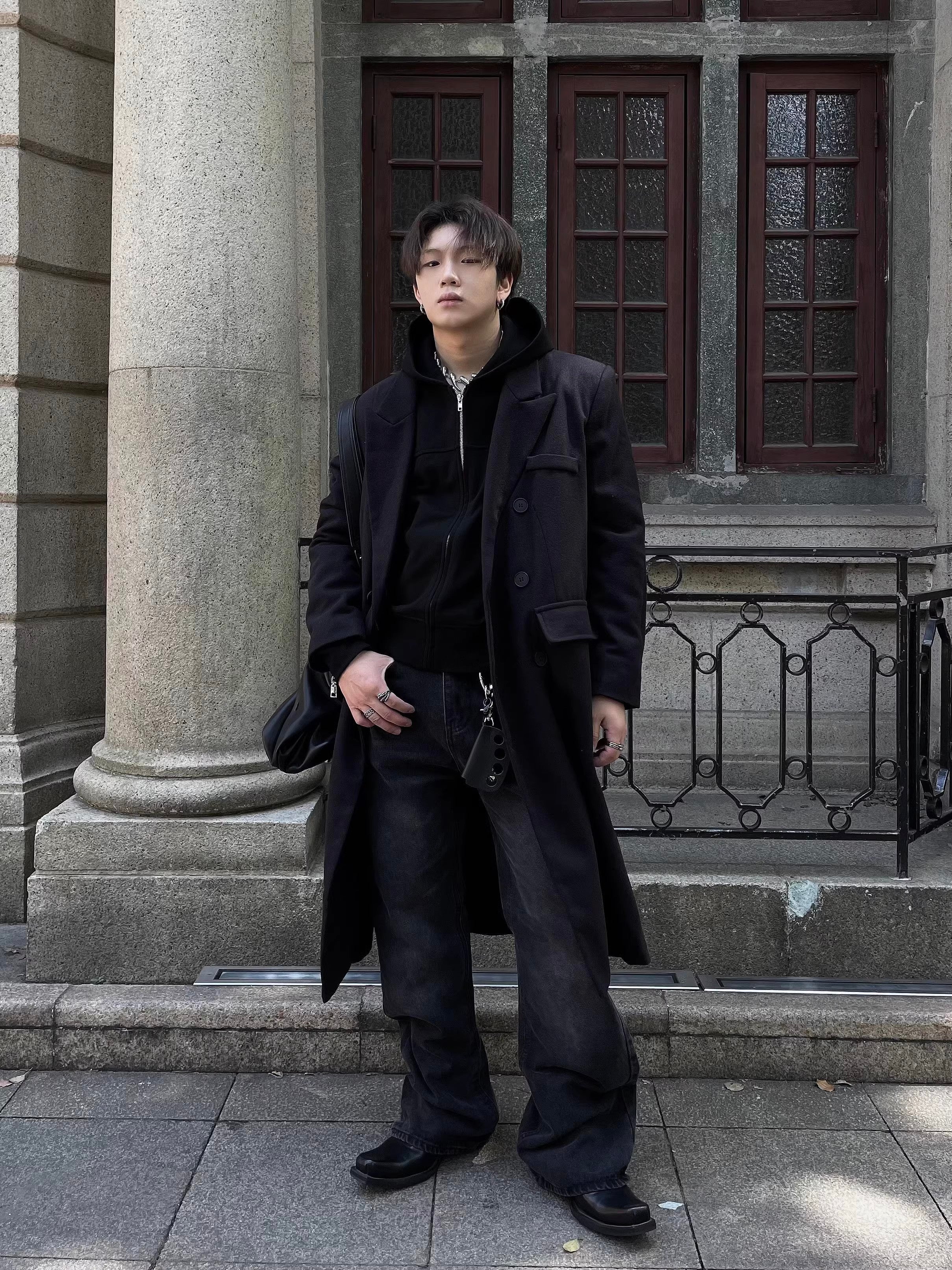 Washed Charcoal Fade Wide Leg Jeans