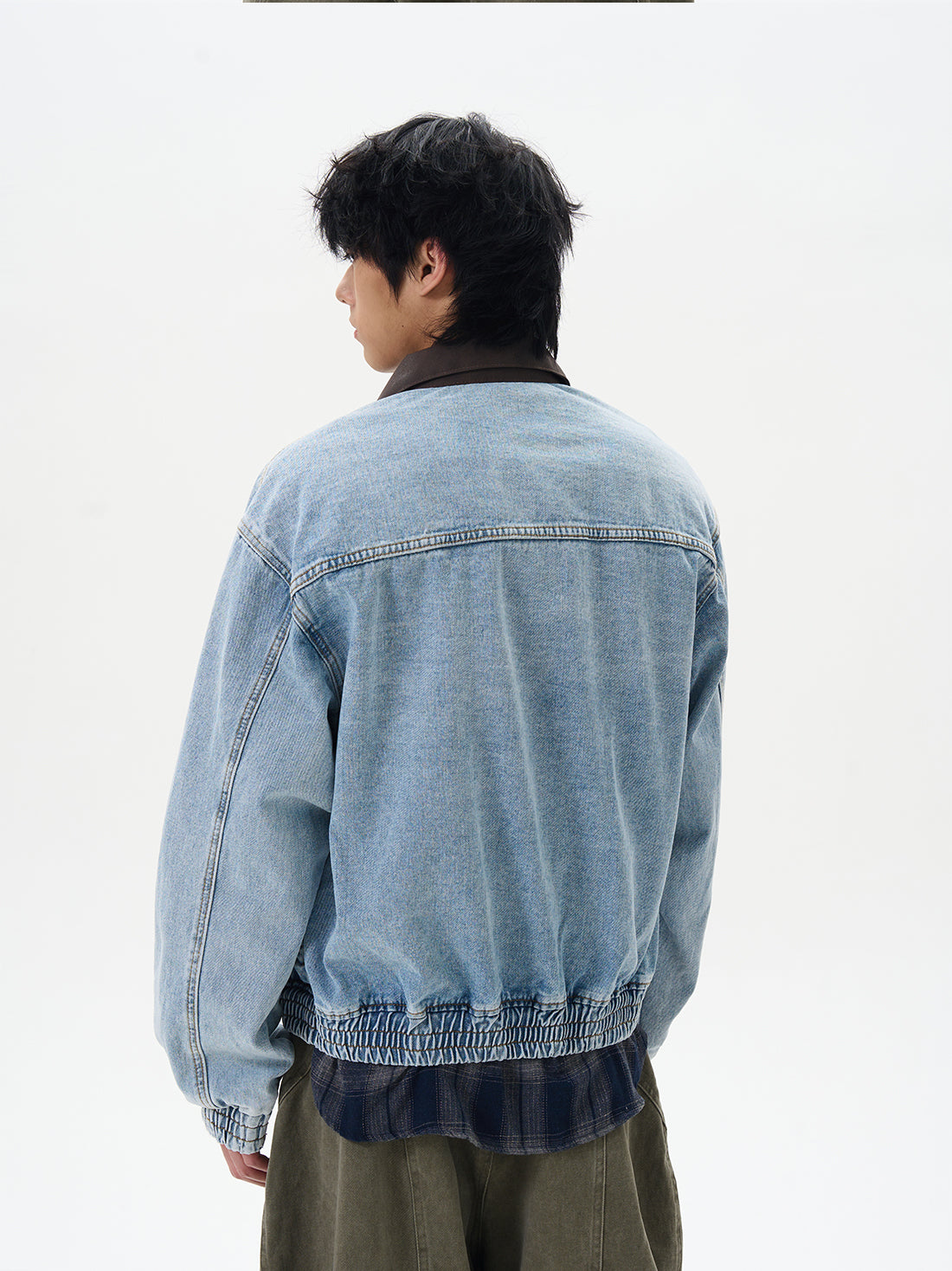 Vintage Corduroy Collar Denim Jacket