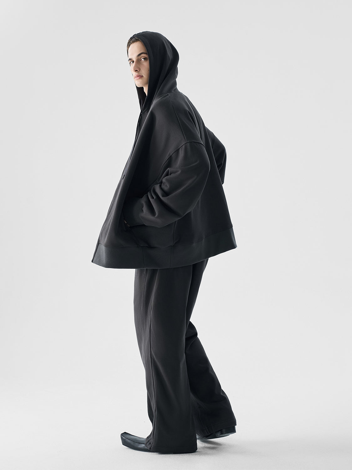 Shadow Luxe Oversized Zip Hoodie and Pants Setup