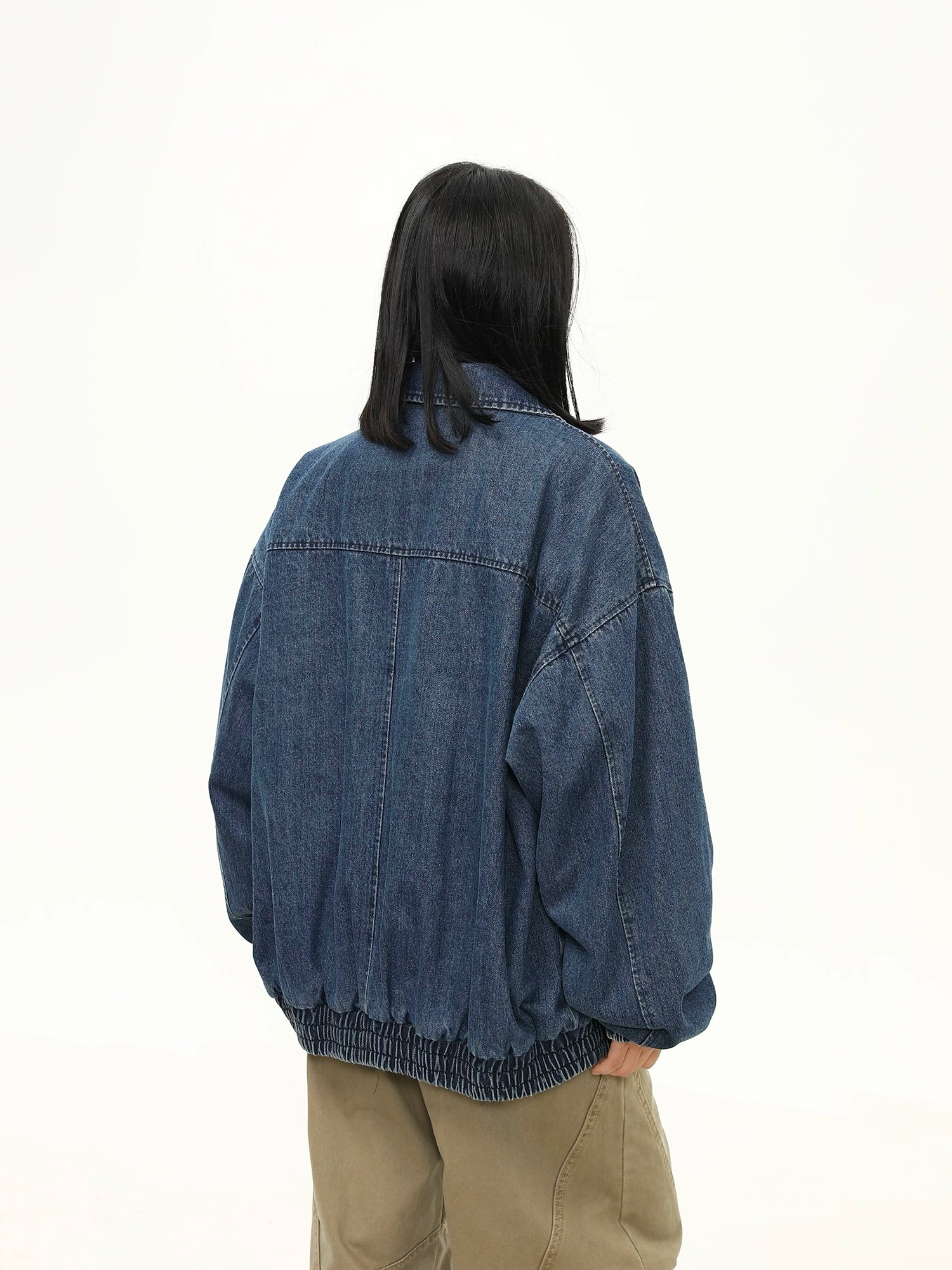 Harbor Toggle Denim Bomber Jacket