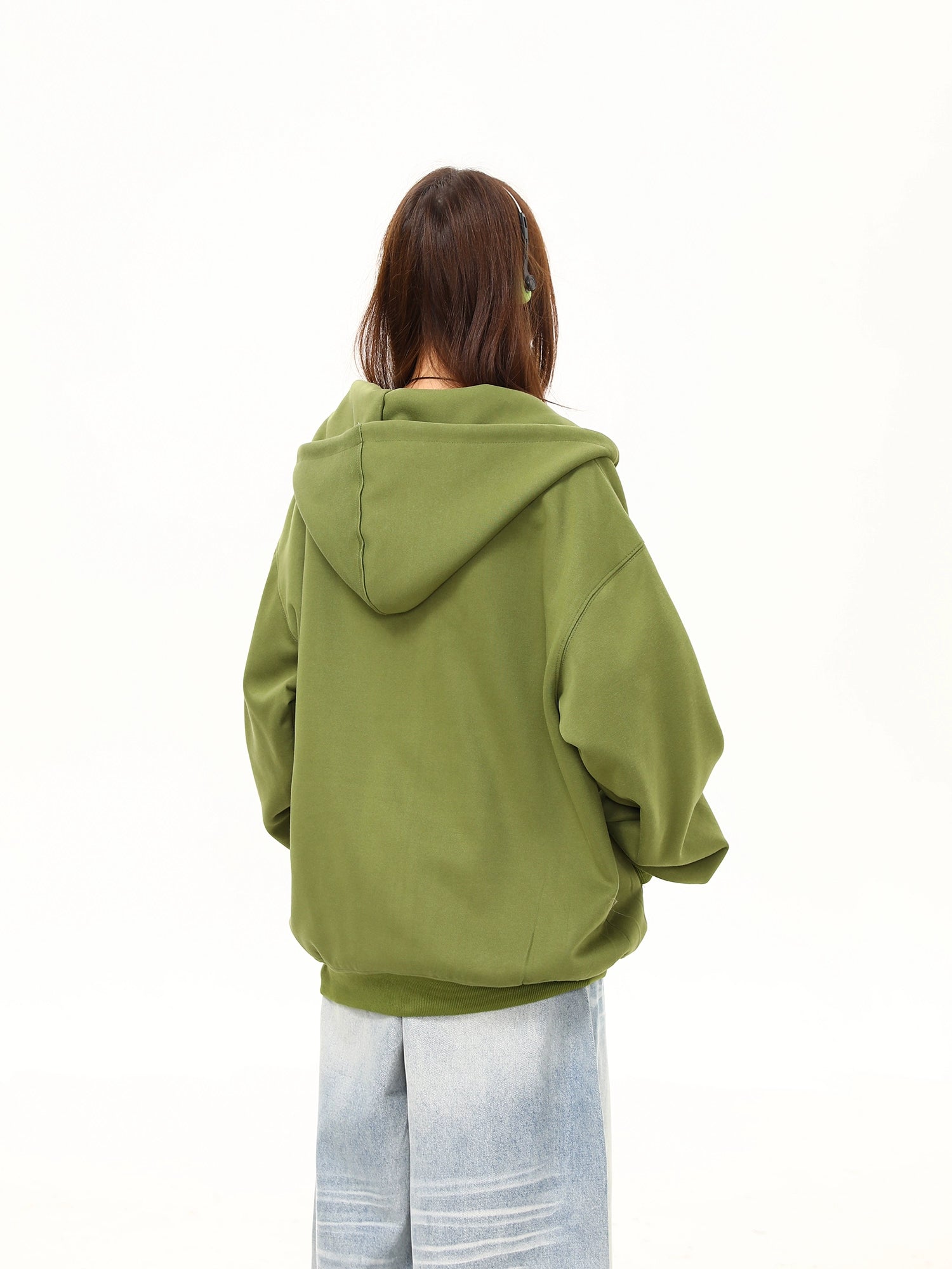 Solar Doodle Olive Zip Hoodie