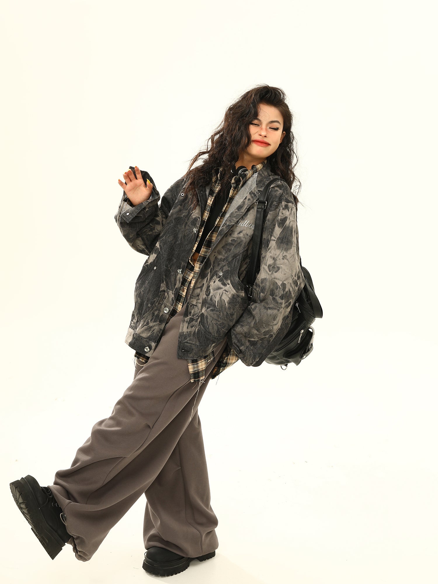 Veste grunge en denim de tie-dye
